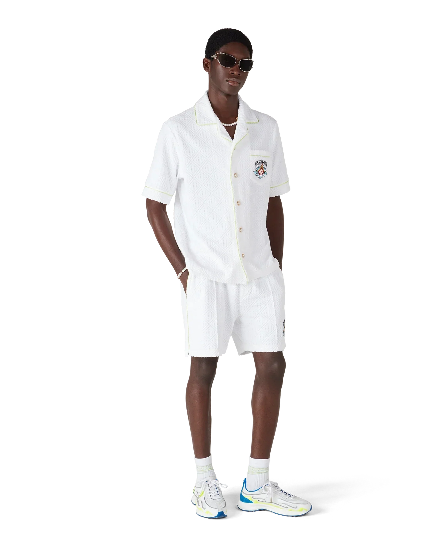 White Short Sleeve Towelling Shirt | Casablanca Paris | Image 3