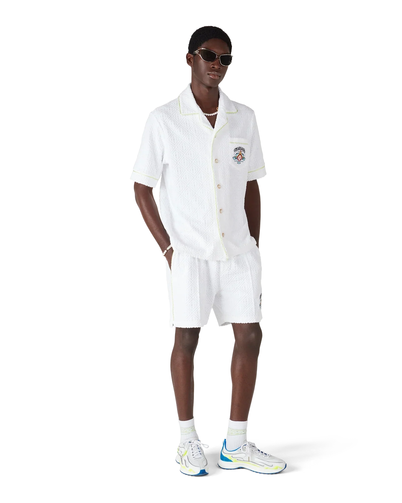 White Short Sleeve Towelling Shirt | Casablanca Paris | Image 3