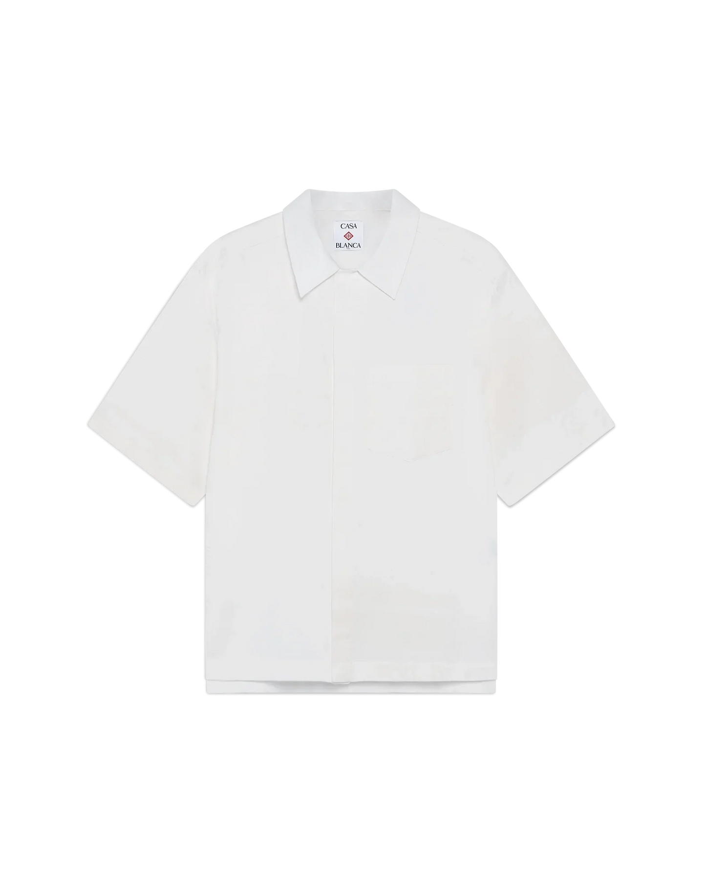 White Monogram Short Sleeve Shirt | Casablanca Paris | Image 1