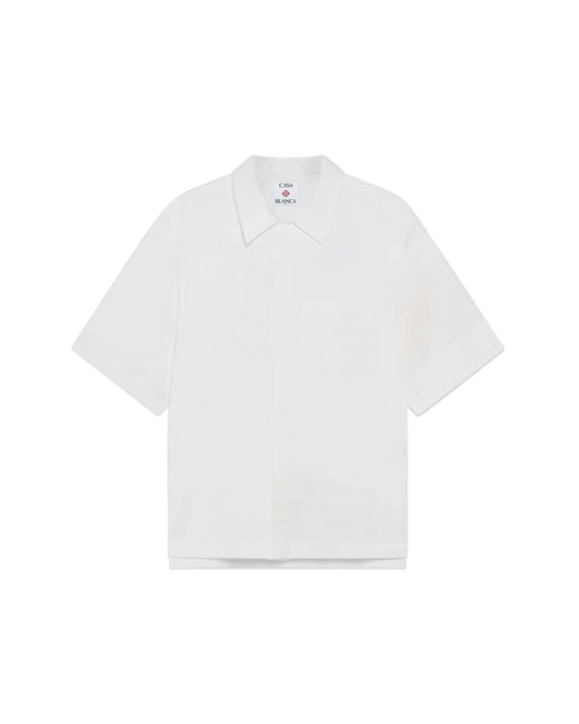 White Monogram Short Sleeve Shirt | Casablanca Paris | Image 1
