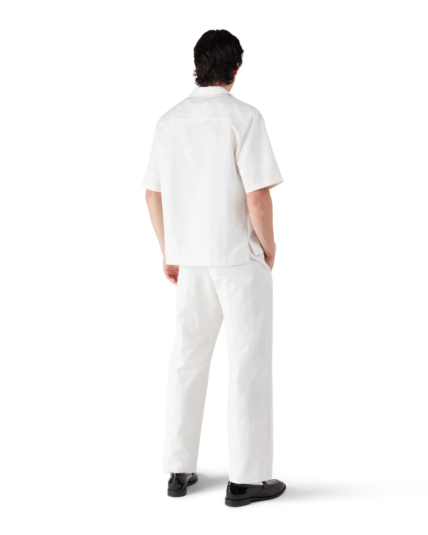 White Monogram Short Sleeve Shirt | Casablanca Paris | Image 3