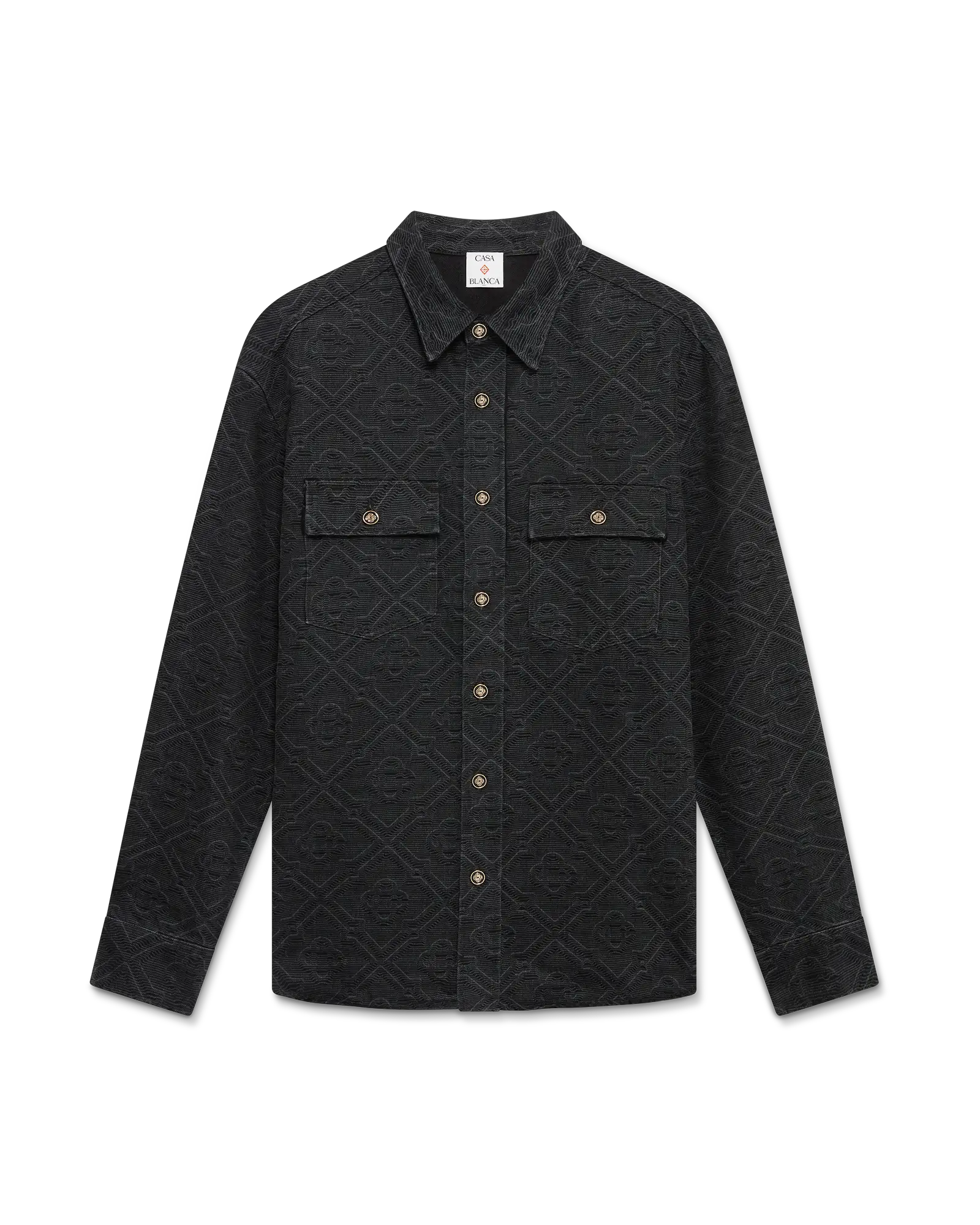 Black Laser Long Sleeve Denim Shirt | Casablanca Paris | Image 1