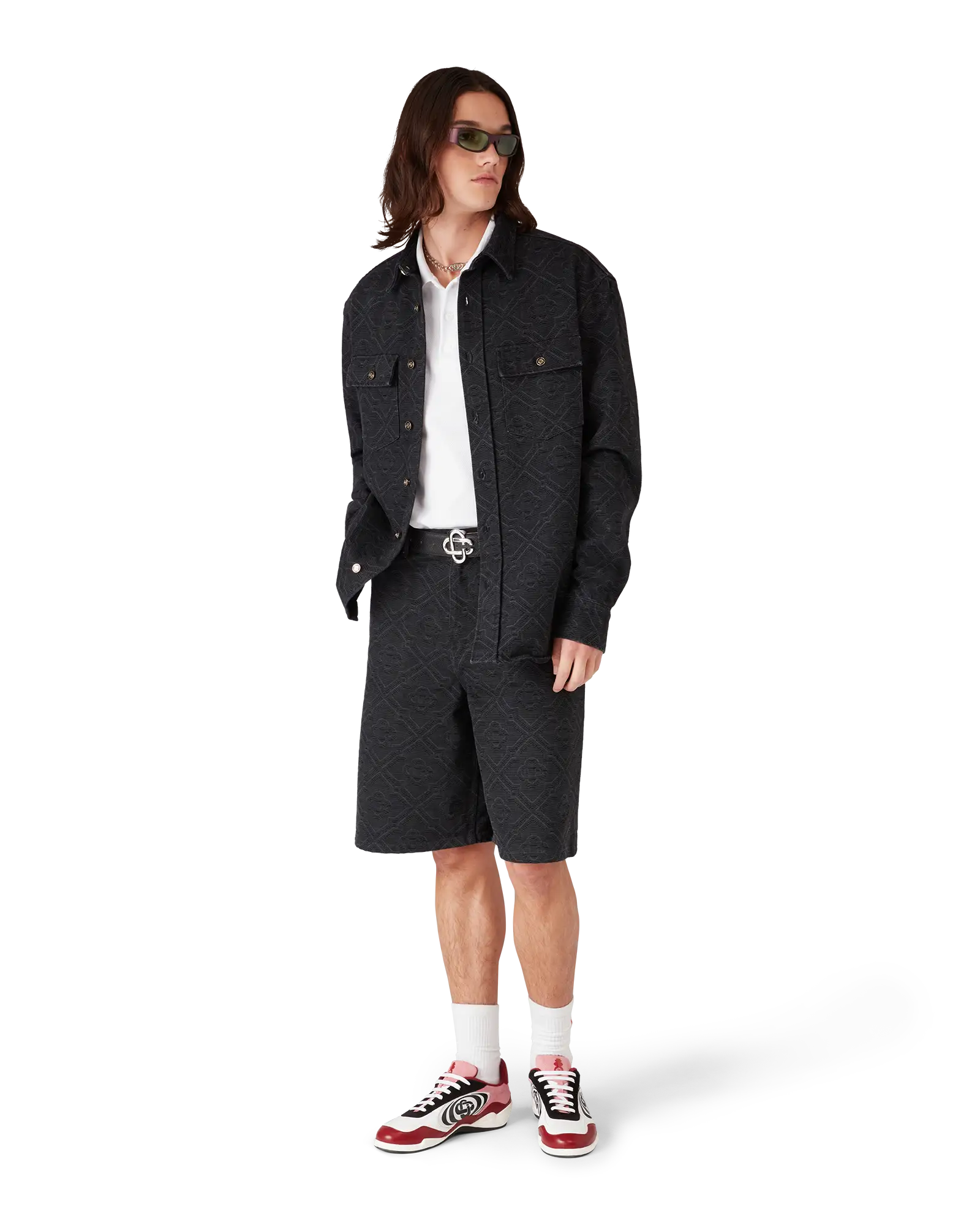 Black Laser Long Sleeve Denim Shirt | Casablanca Paris | Image 2