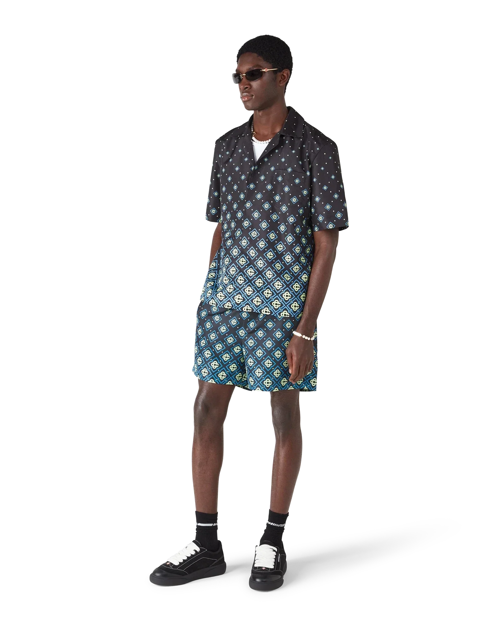Degrade Monogram Short Sleeve Swimwear | Casablanca Paris | Image 2