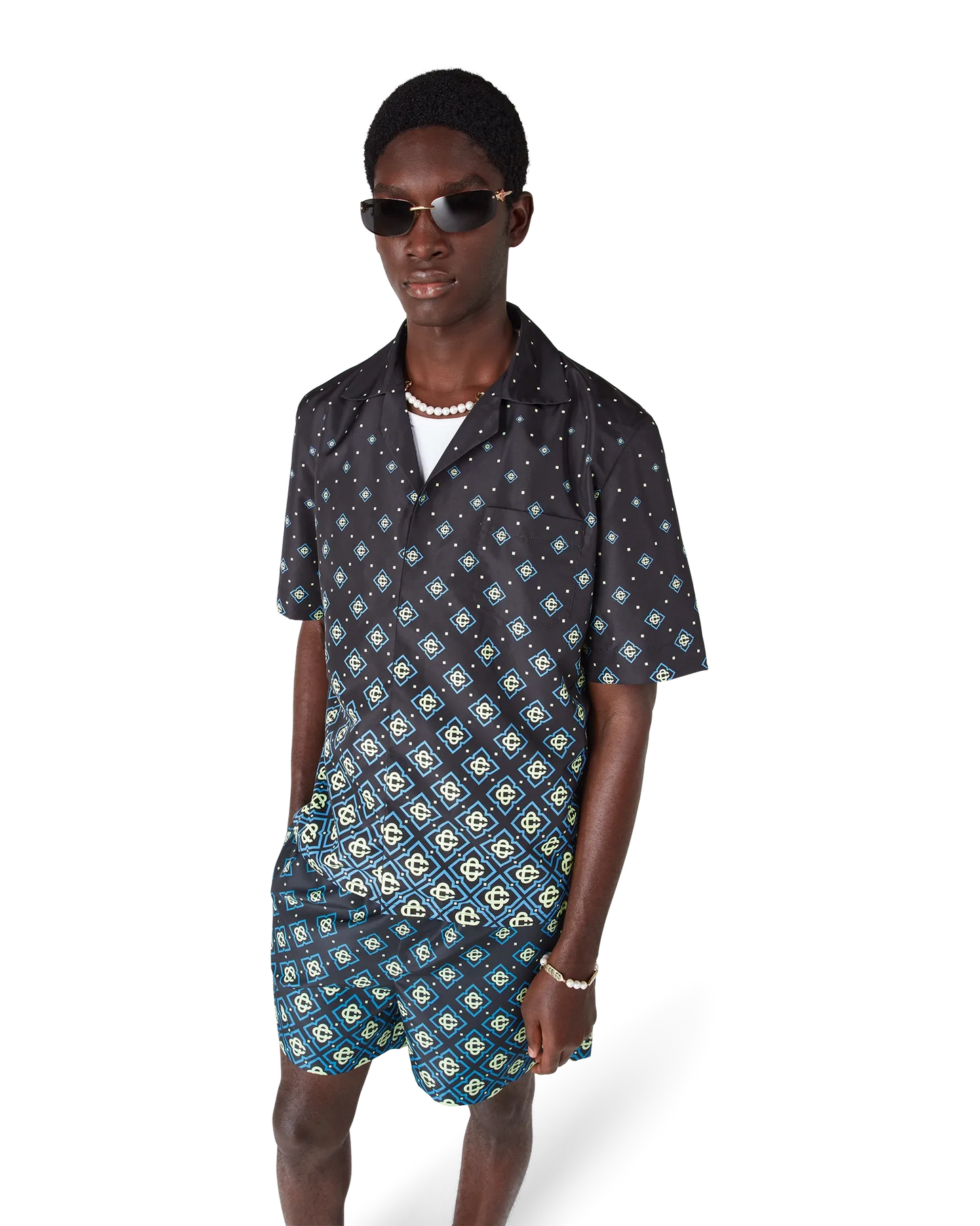 Degrade Monogram Short Sleeve Swimwear | Casablanca Paris | Image 4