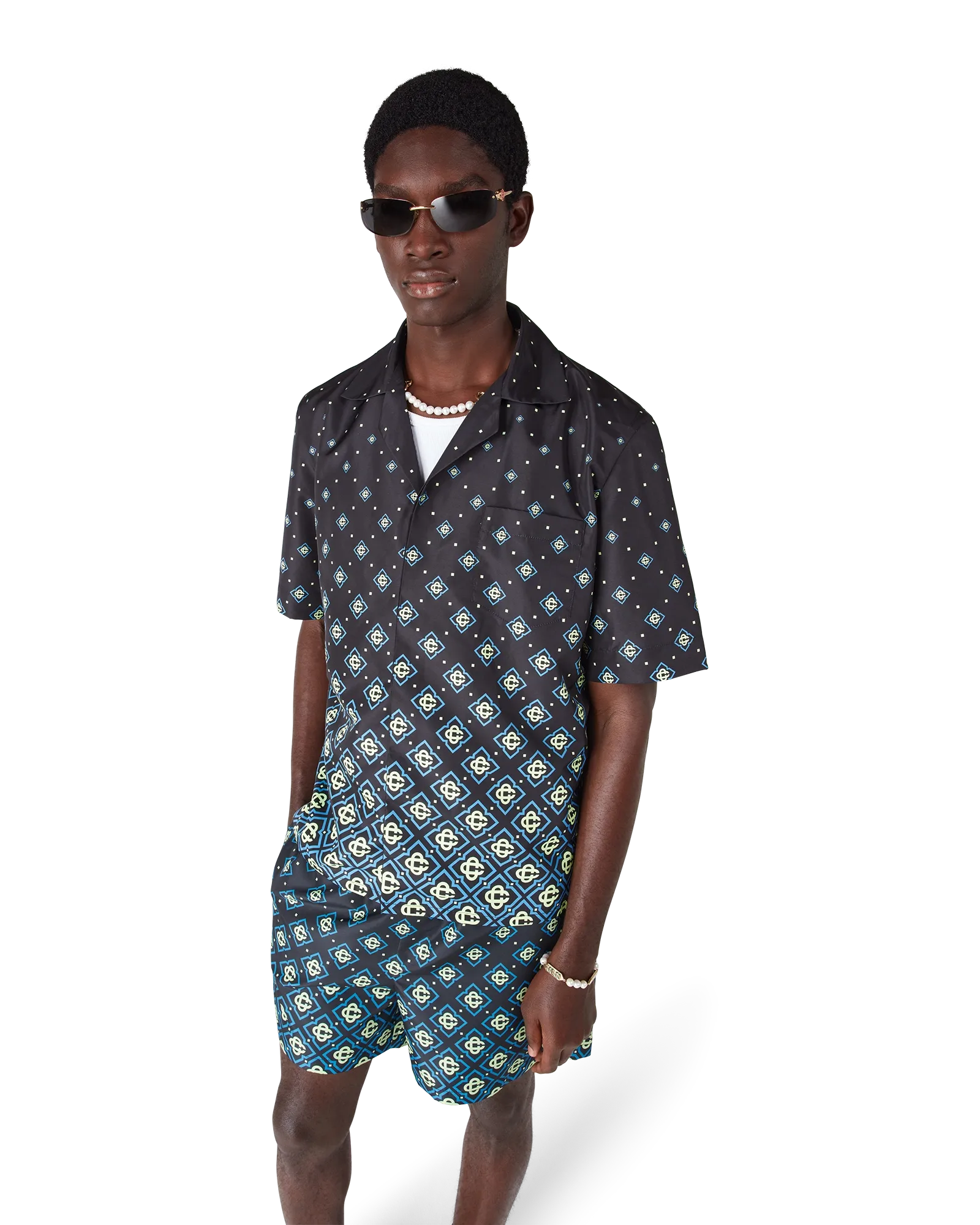 Degrade Monogram Short Sleeve Swimwear | Casablanca Paris | Image 4