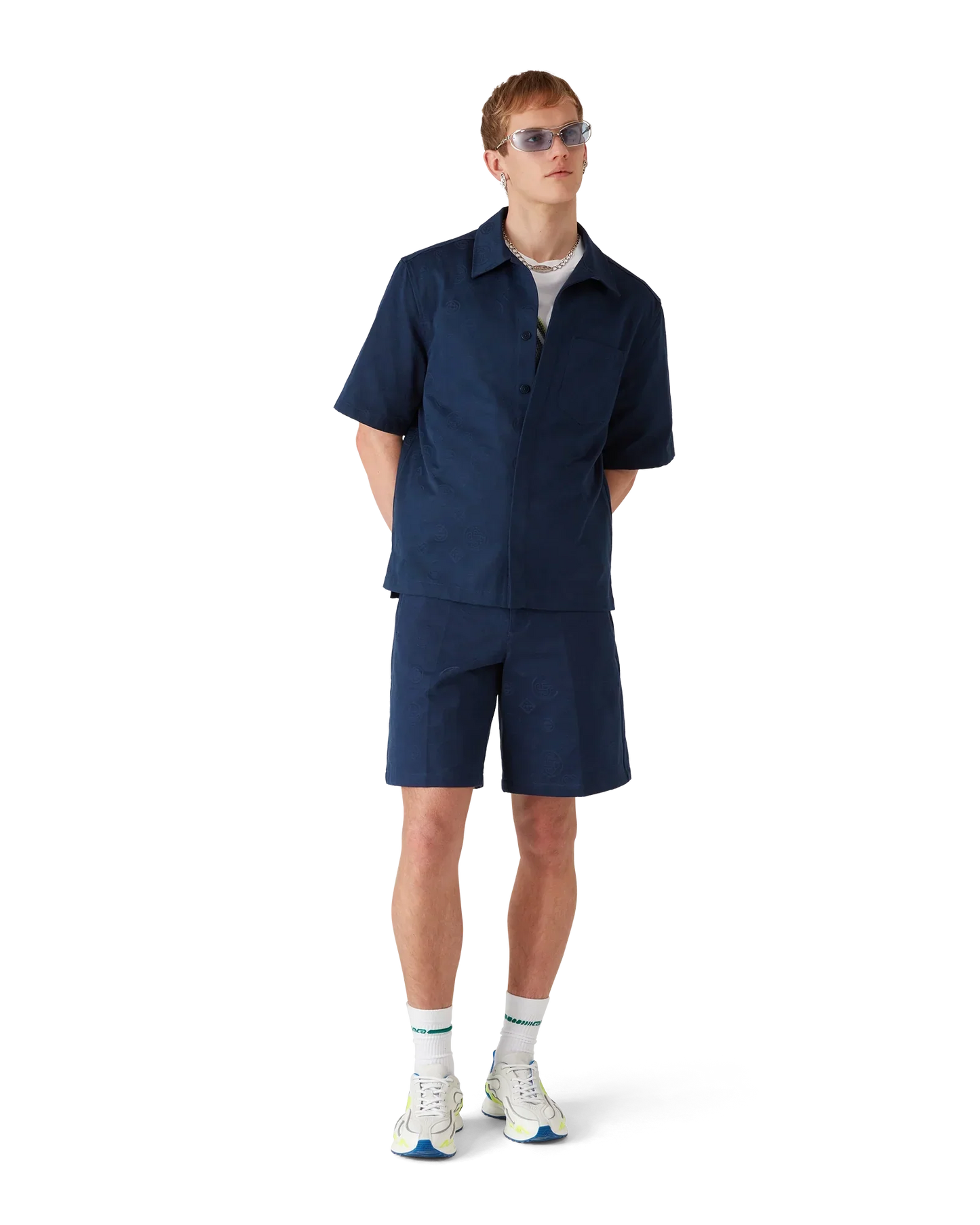 Navy Monogram Shorts | Casablanca Paris | Image 2