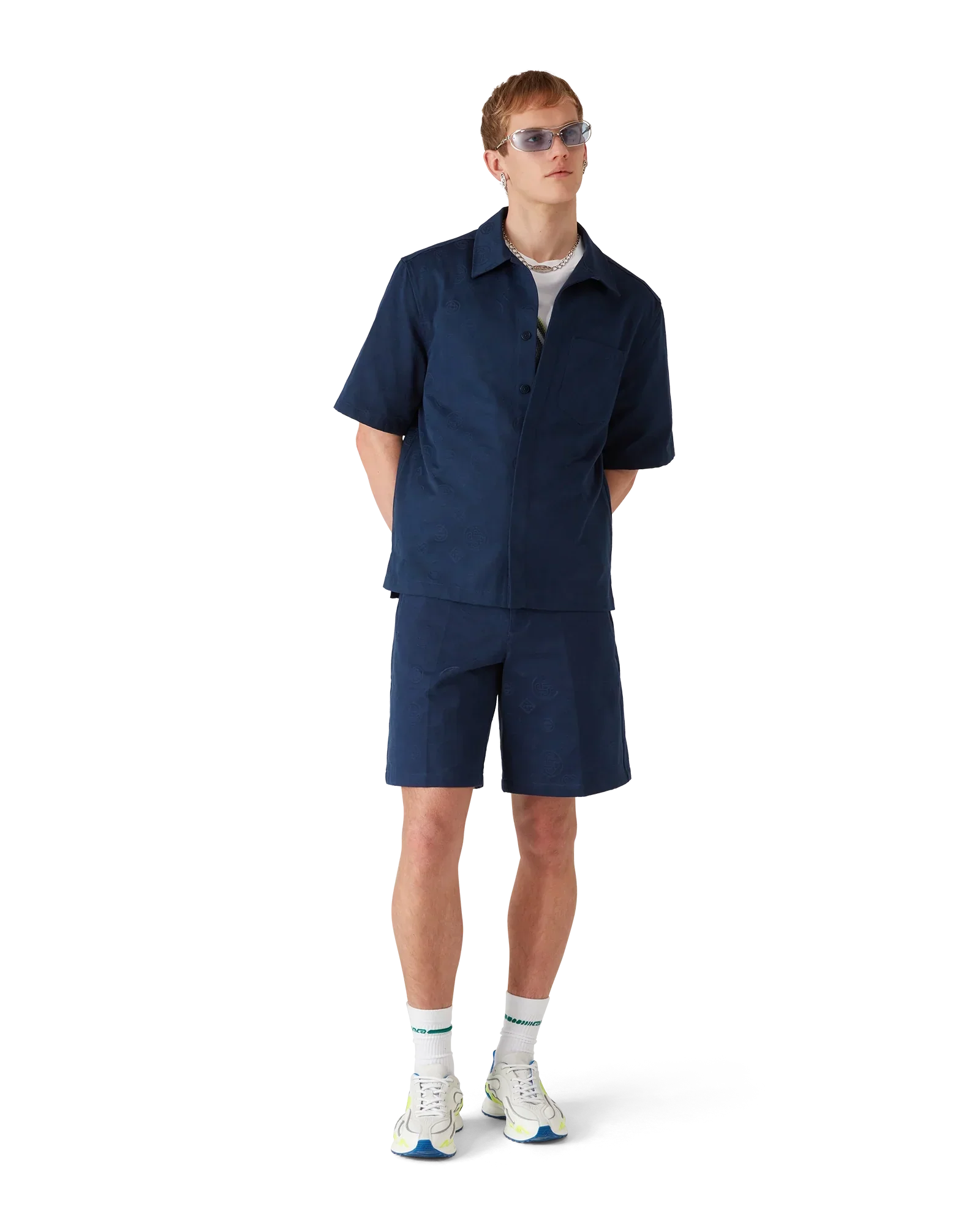 Navy Monogram Shorts | Casablanca Paris | Image 2