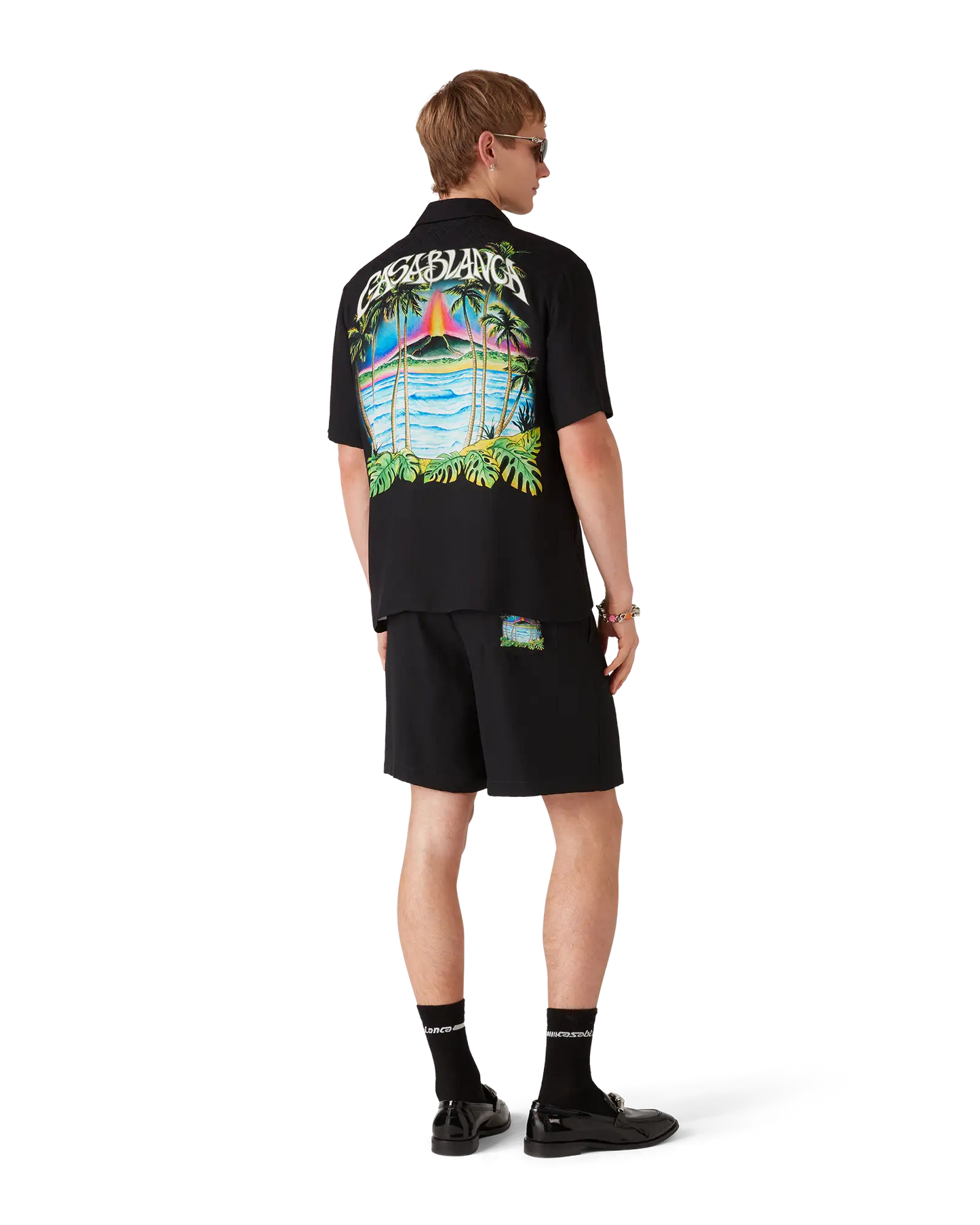 Volcano Jacquard Silk Shorts | Casablanca Paris | Image 3