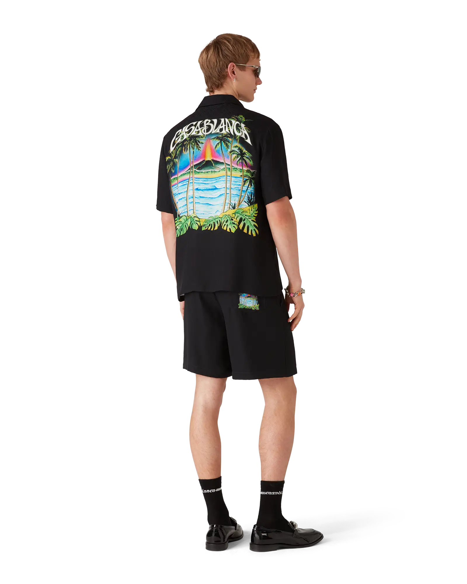 Volcano Jacquard Silk Shorts | Casablanca Paris | Image 3