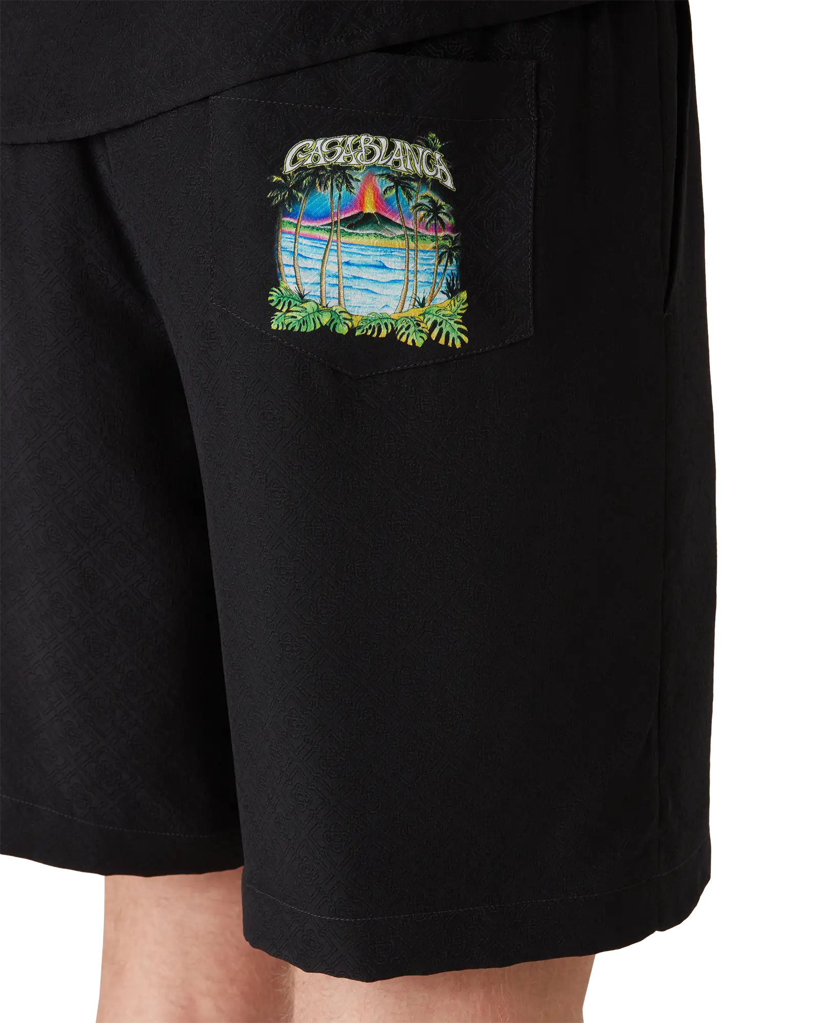 Volcano Jacquard Silk Shorts | Casablanca Paris | Image 5