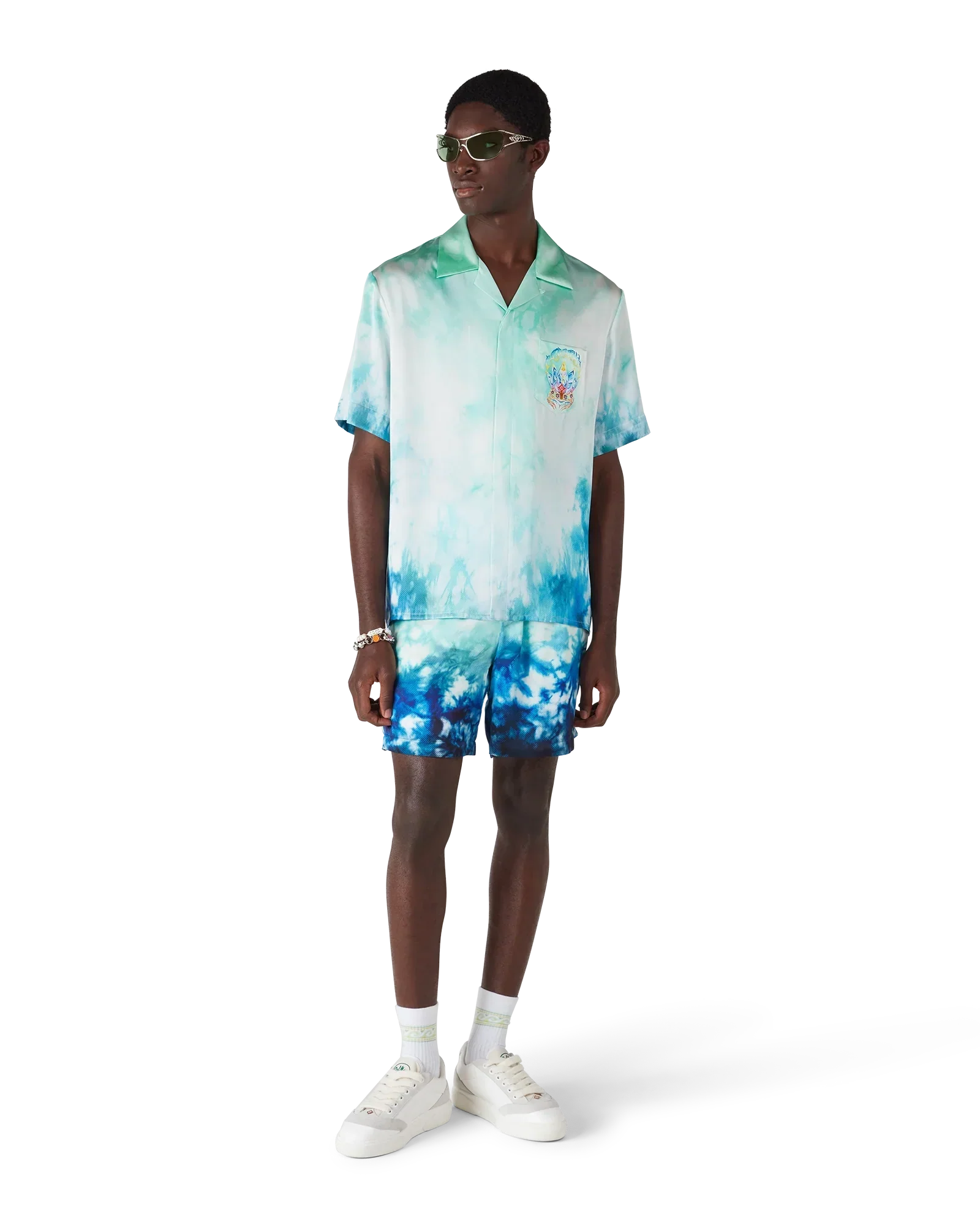 Surf Lotus Silk Shorts | Casablanca Paris | Image 2