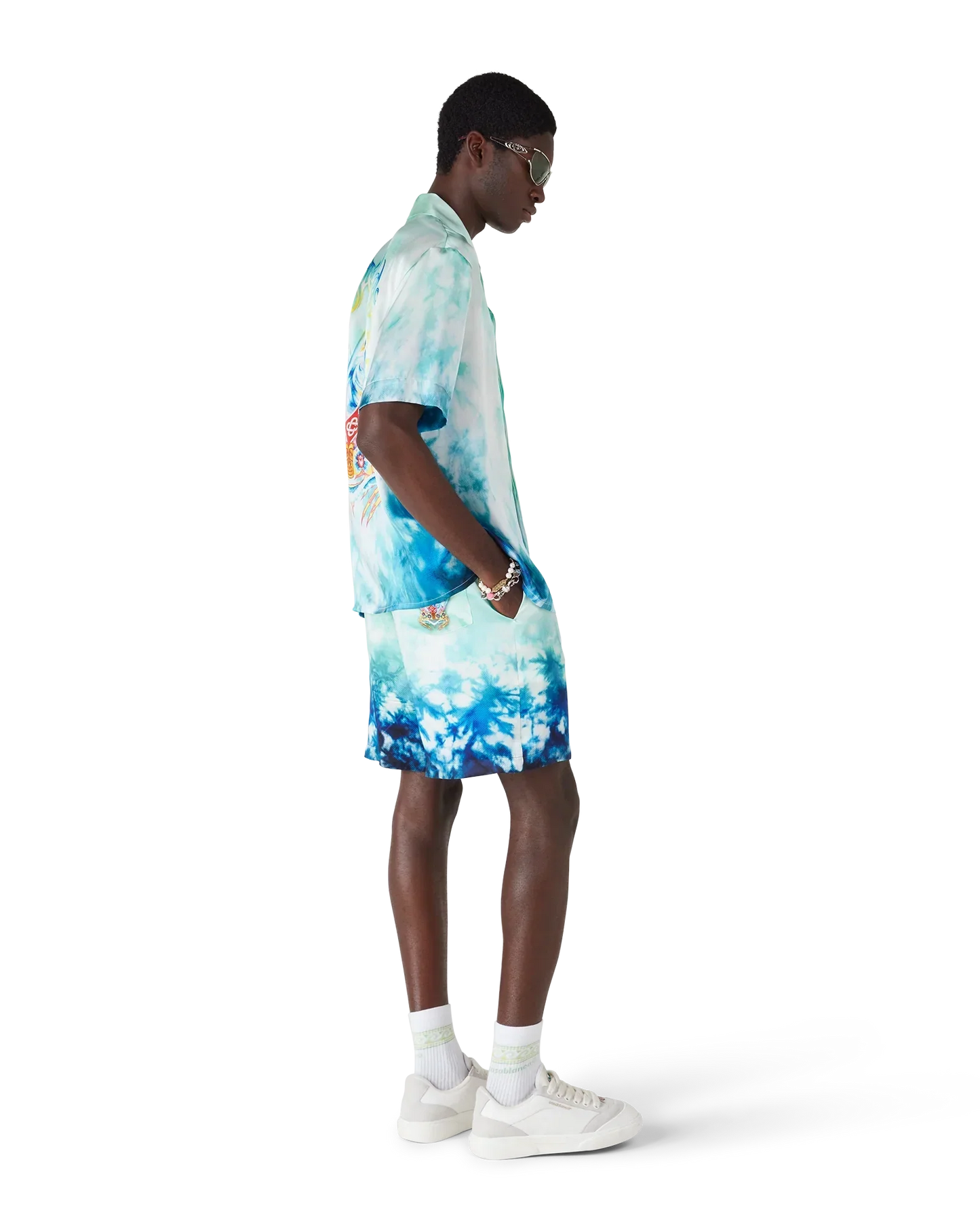 Surf Lotus Silk Shorts | Casablanca Paris | Image 3