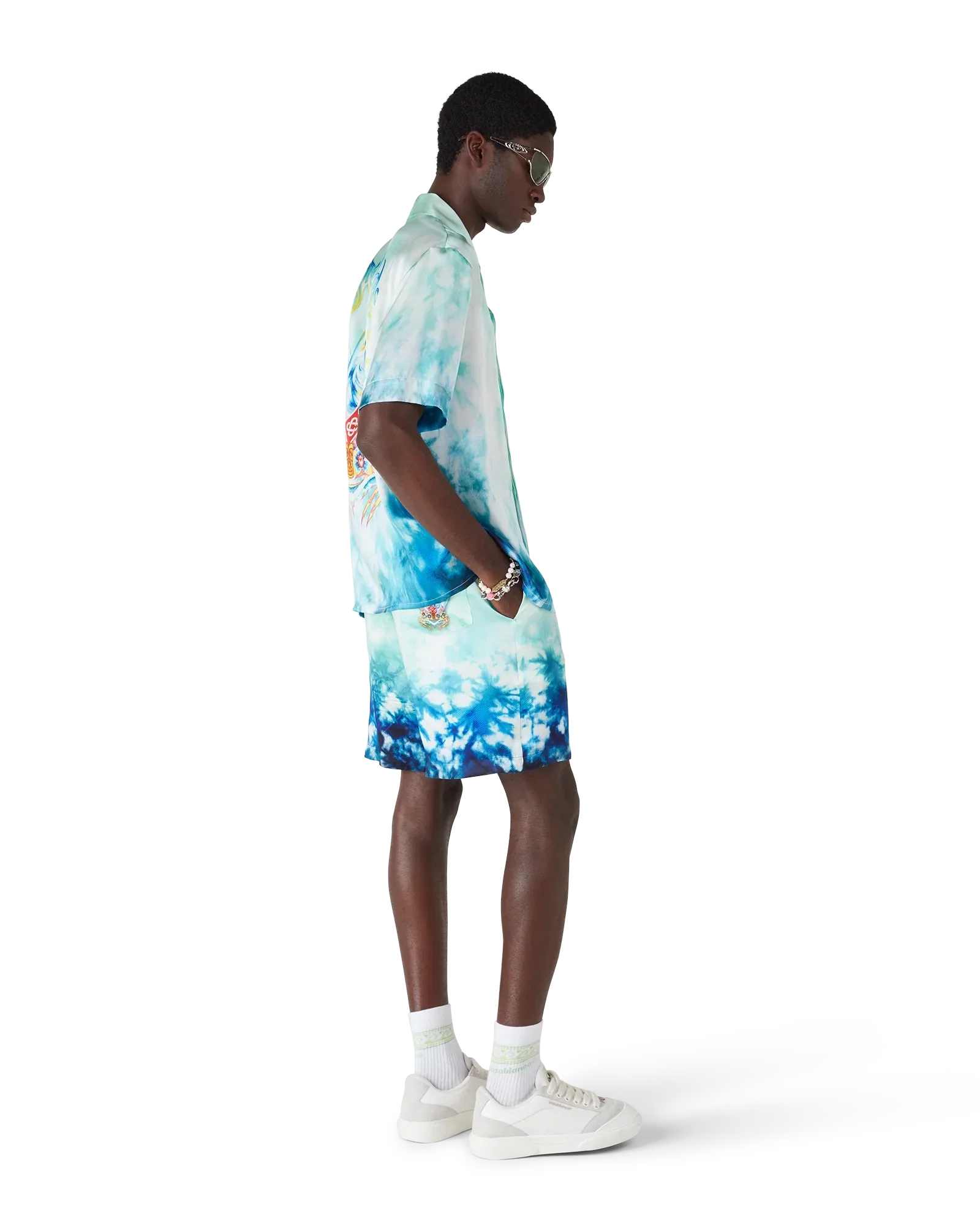 Surf Lotus Silk Shorts | Casablanca Paris | Image 3