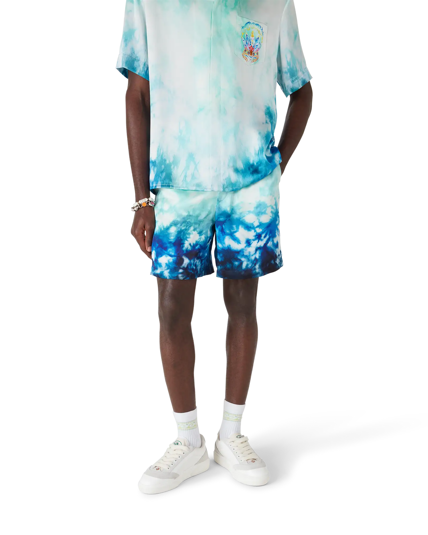 Surf Lotus Silk Shorts | Casablanca Paris | Image 4