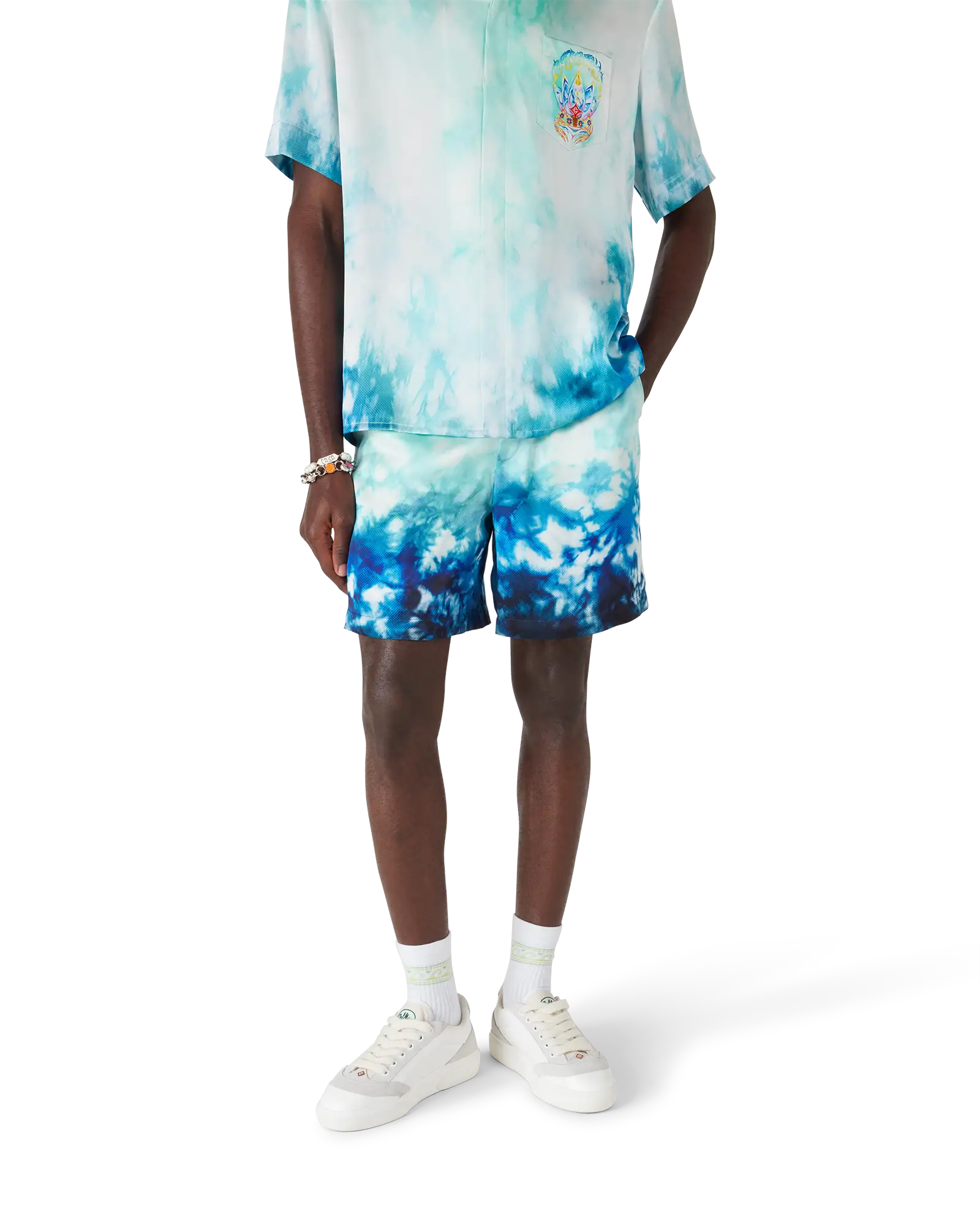 Surf Lotus Silk Shorts | Casablanca Paris | Image 4