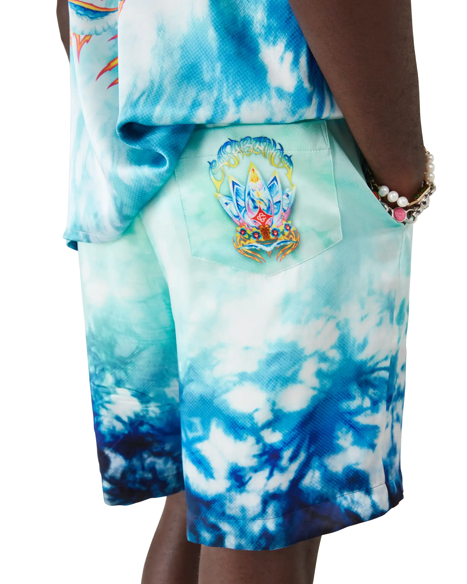 Surf Lotus Silk Shorts | Casablanca Paris | Image 5