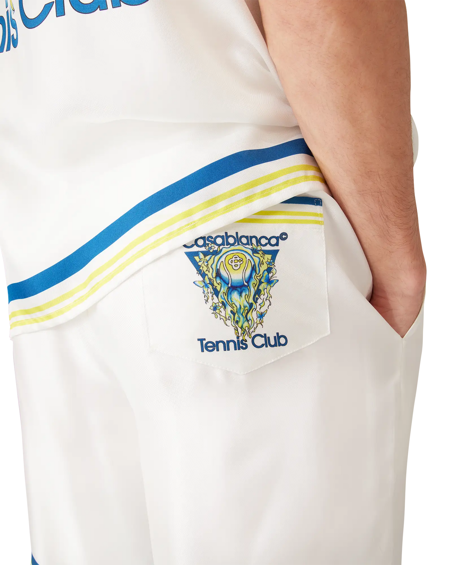Flaming Tennis Club Icon Silk Shorts | Casablanca Paris | Image 5