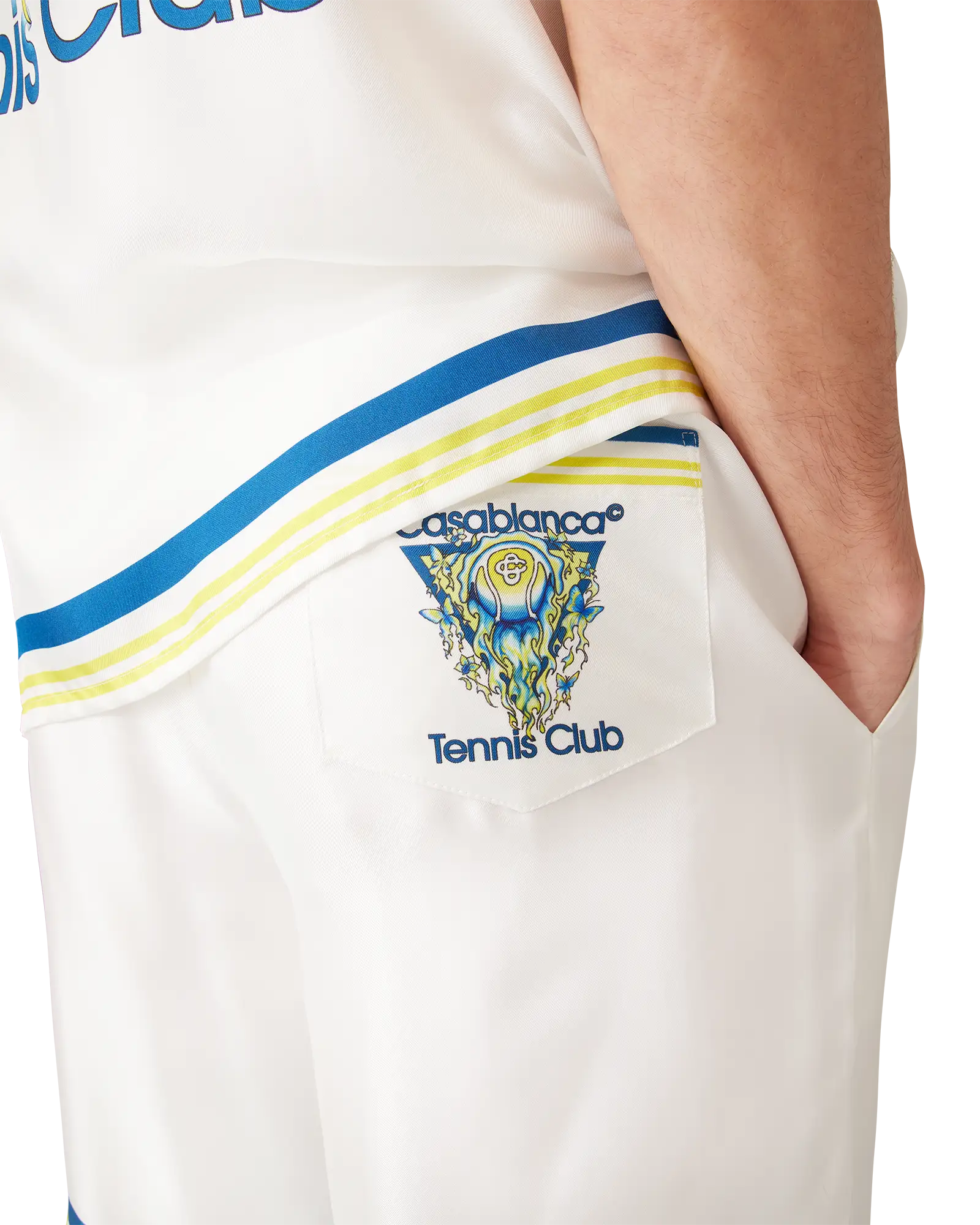 Flaming Tennis Club Icon Silk Shorts | Casablanca Paris | Image 5