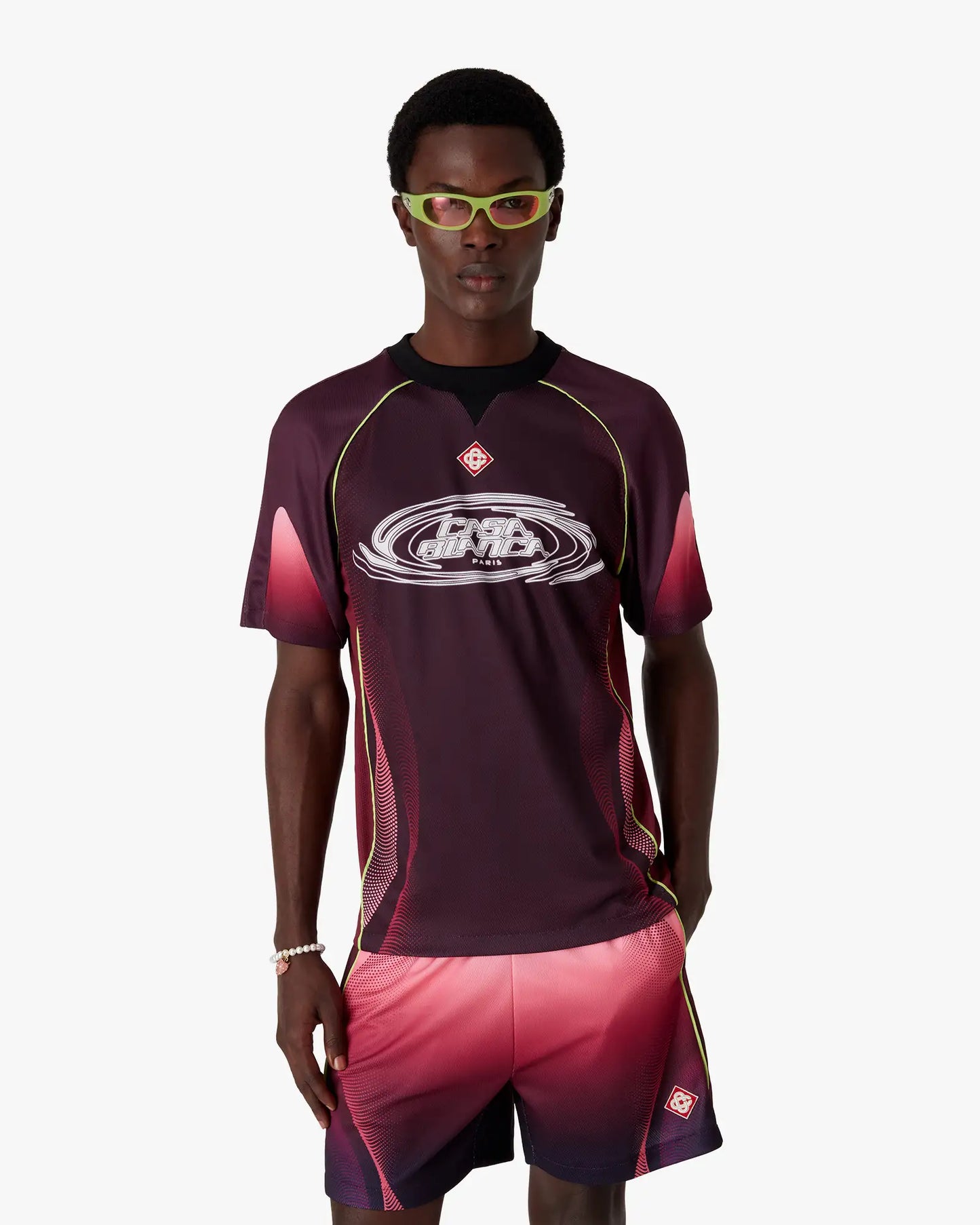 Aubergine Gradient Short Sleeve Football Jersey | Casablanca Paris | Image 4