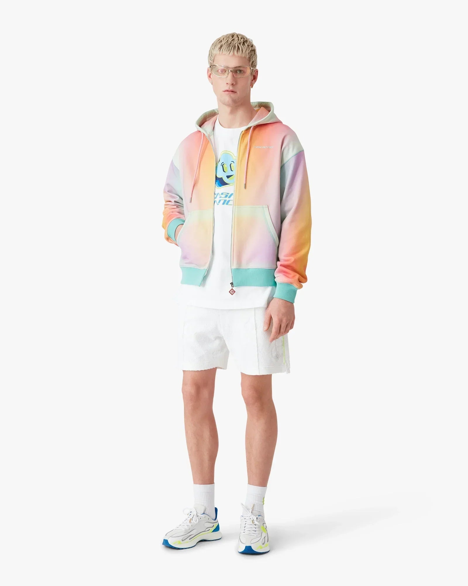 Glass Zip Up Hooded Sweatshirt | Casablanca Paris | Image 2