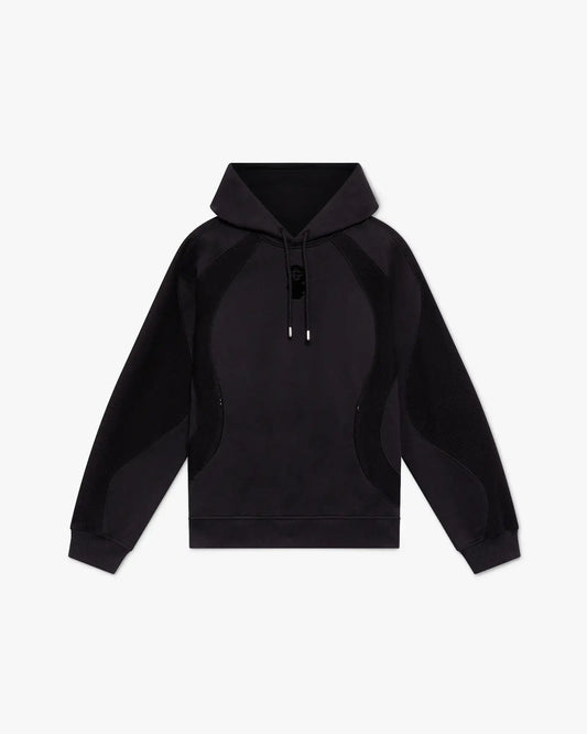 Black Squash Logo Flock Print Hooded Sweatshirt | Casablanca Paris | Image 1