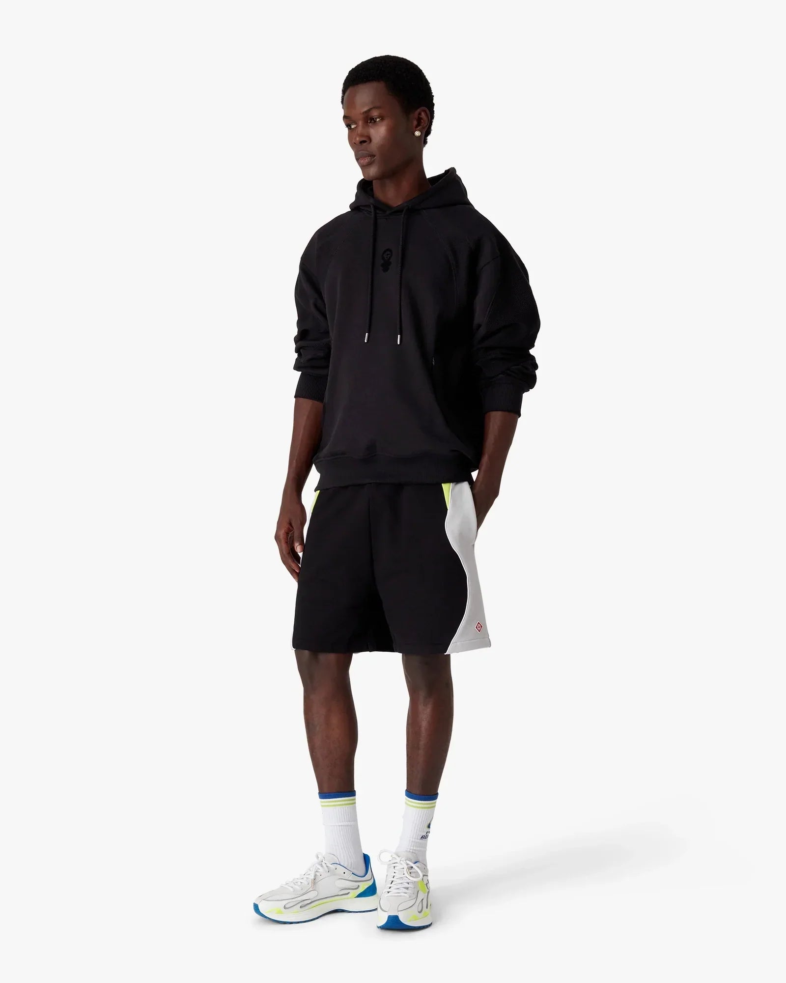 Black Squash Logo Flock Print Hooded Sweatshirt | Casablanca Paris | Image 2