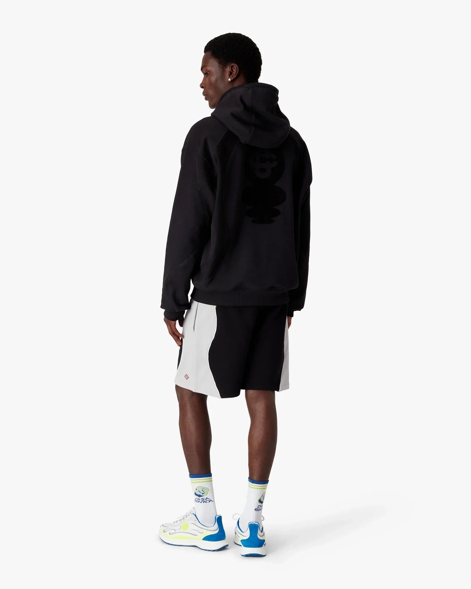 Black Squash Logo Flock Print Hooded Sweatshirt | Casablanca Paris | Image 3