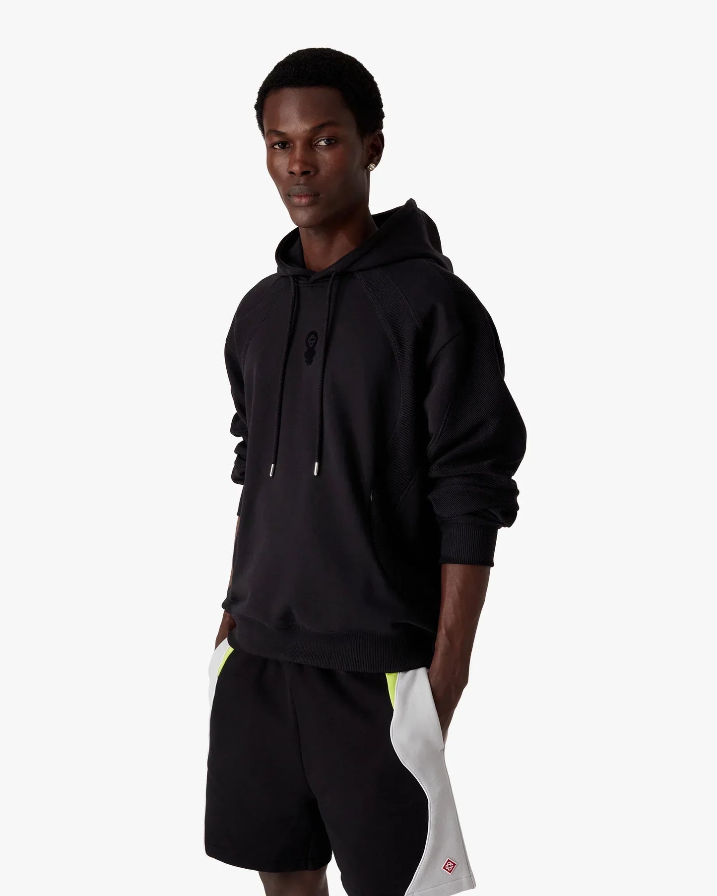 Black Squash Logo Flock Print Hooded Sweatshirt | Casablanca Paris | Image 4