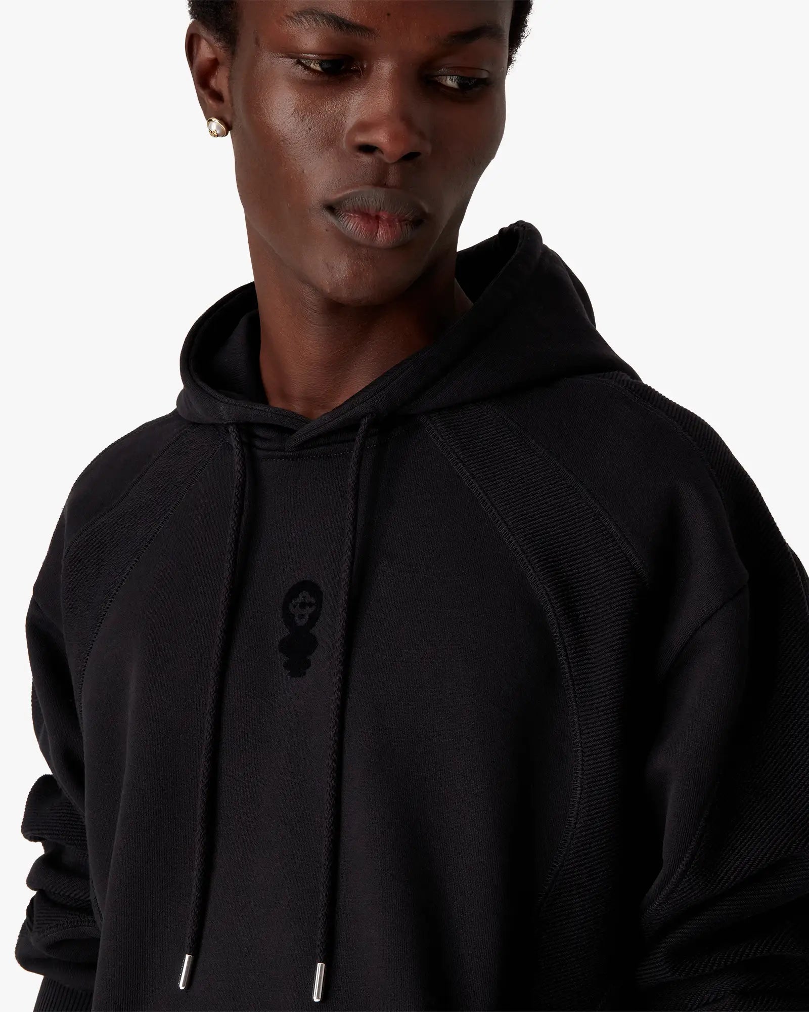 Black Squash Logo Flock Print Hooded Sweatshirt | Casablanca Paris | Image 5