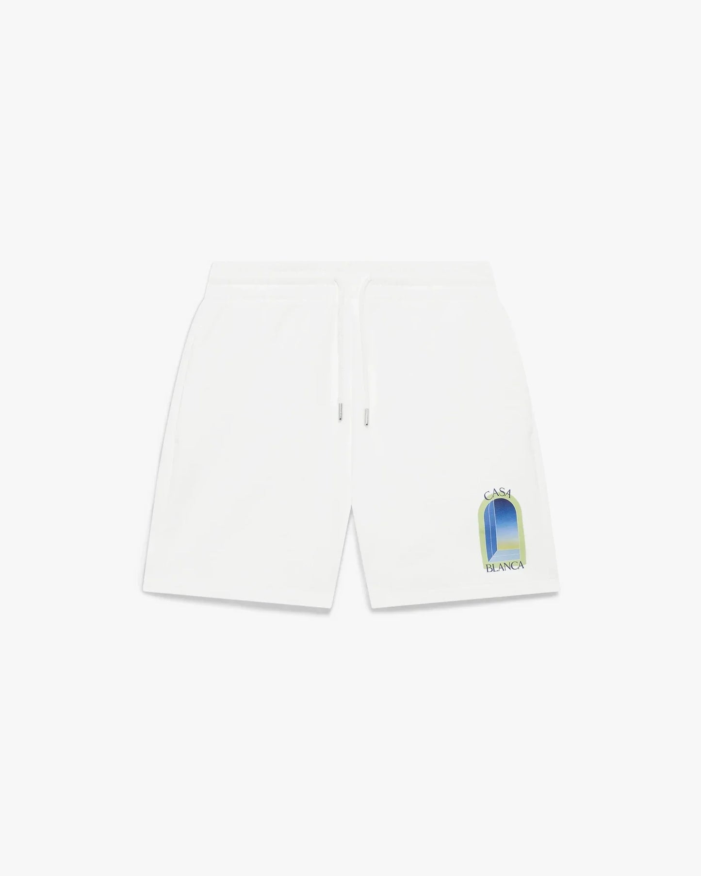 White & Lime L'Arche Sweatshorts | Casablanca Paris | Image 1