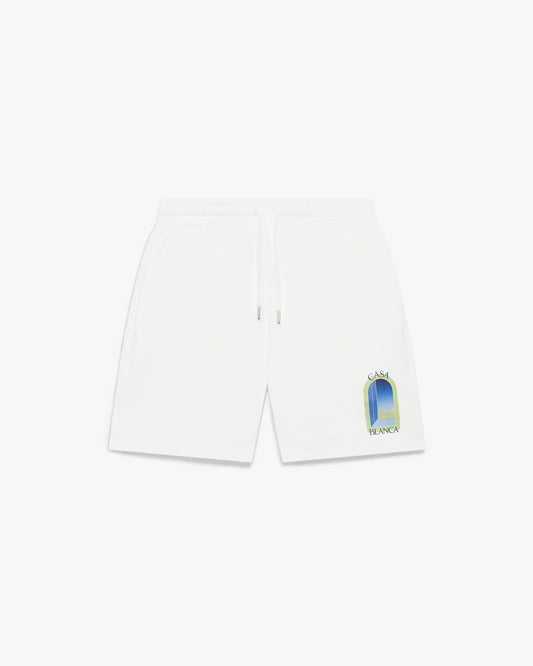 White & Lime L'Arche Sweatshorts | Casablanca Paris | Image 1