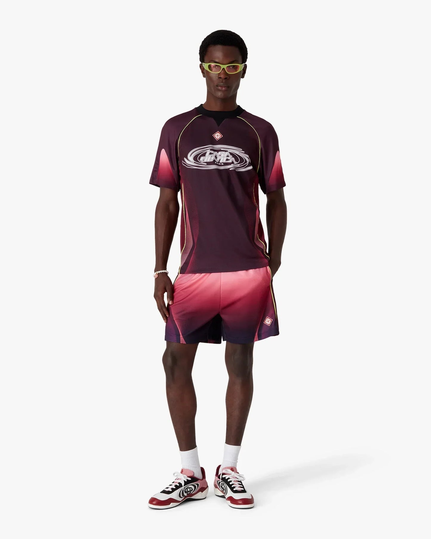 Aubergine Gradient Football Shorts | Casablanca Paris | Image 2