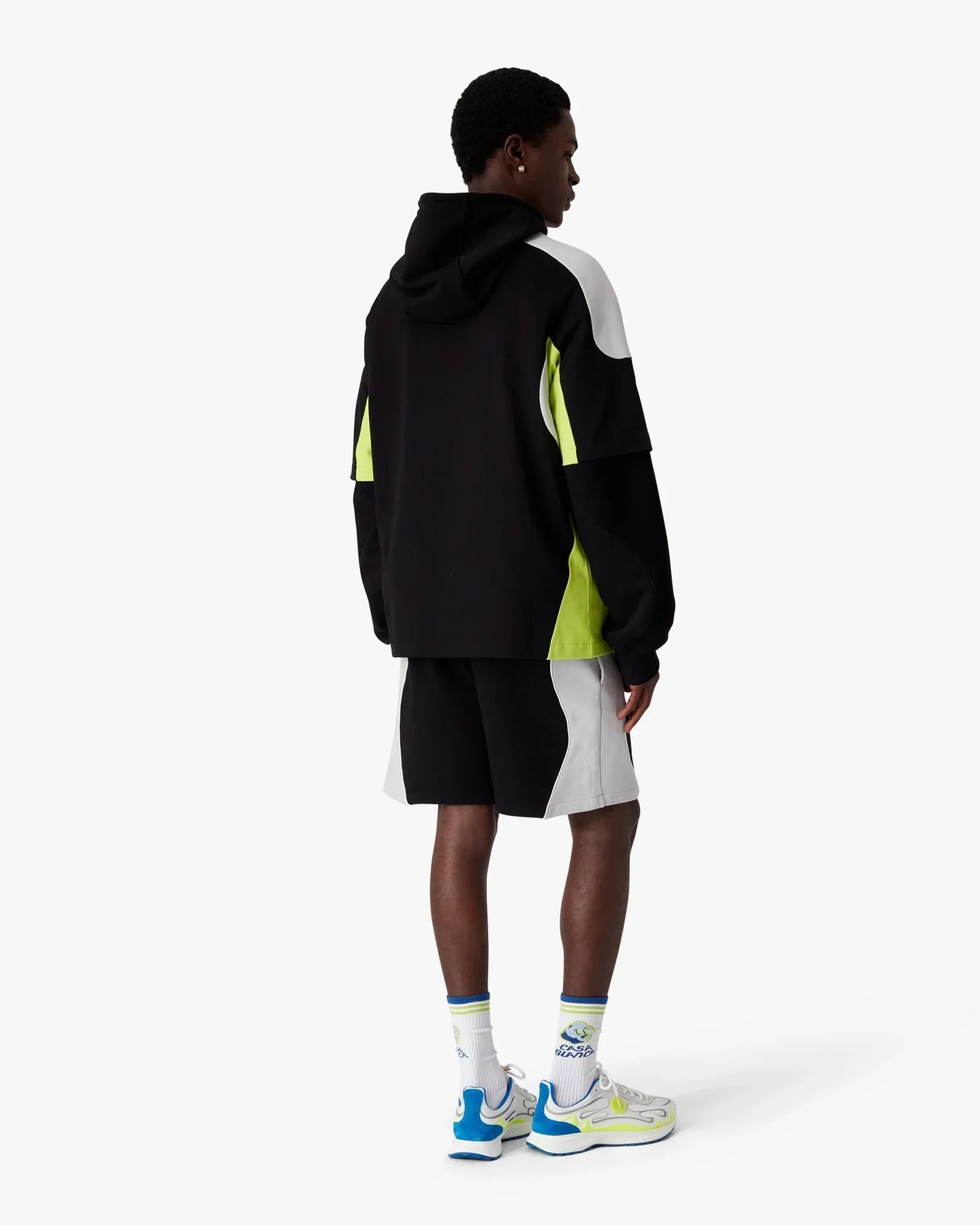 Black & Grey Colourblock Sweatshorts | Casablanca Paris | Image 2