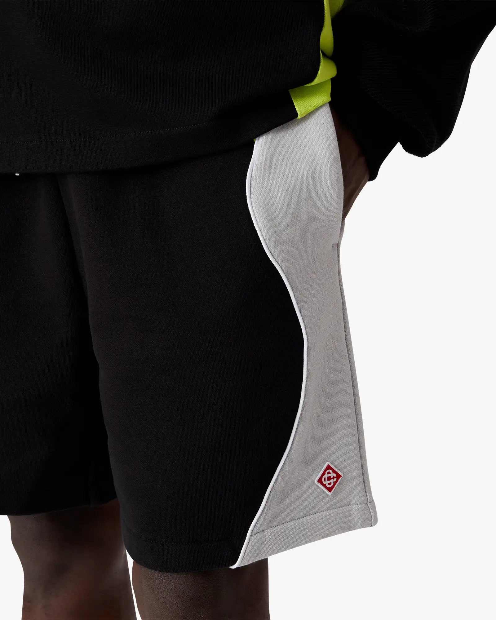 Black & Grey Colourblock Sweatshorts | Casablanca Paris | Image 5