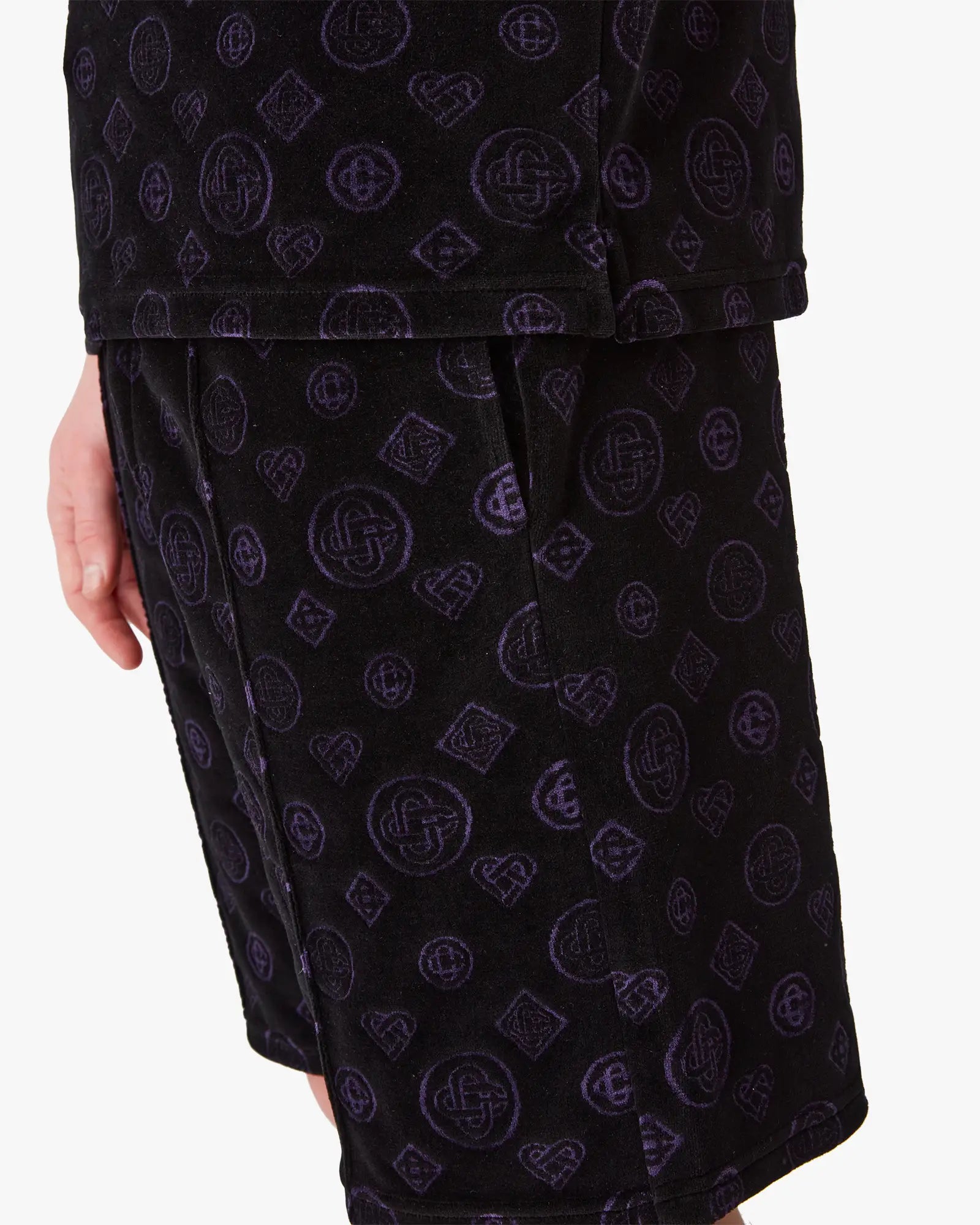 Purple Monogram Velour Shorts | Casablanca Paris | Image 5