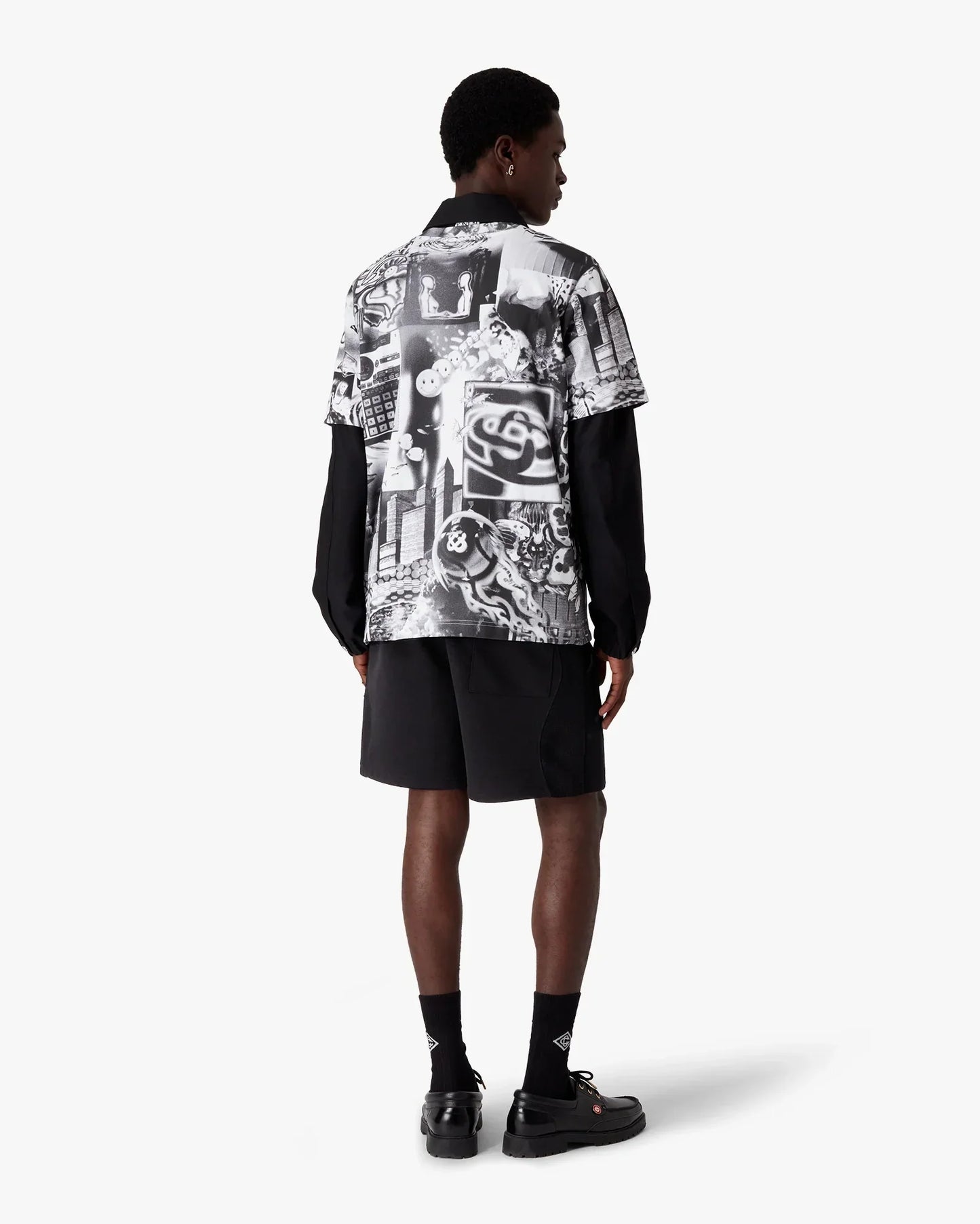 Black Squash Logo Flock Print Sweatshorts | Casablanca Paris | Image 3