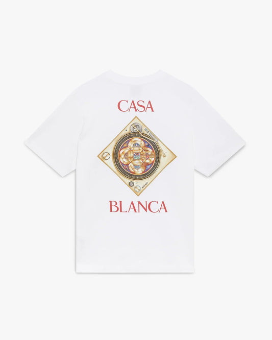 White Plafond Orne De Musique Short Sleeve T-Shirt | Casablanca Paris | Image 1