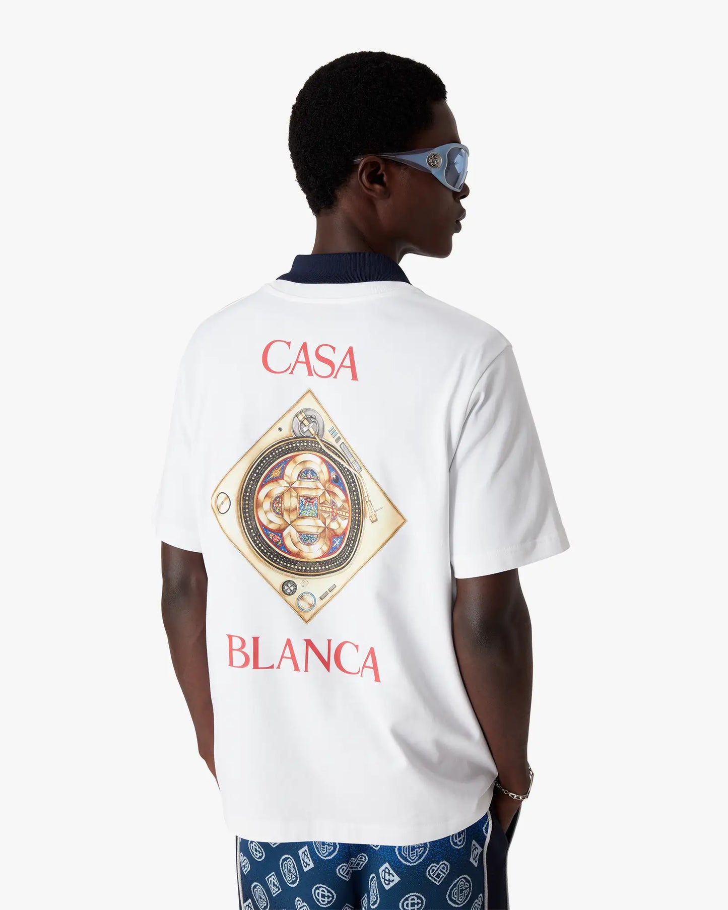 White Plafond Orne De Musique Short Sleeve T-Shirt | Casablanca Paris | Image 4