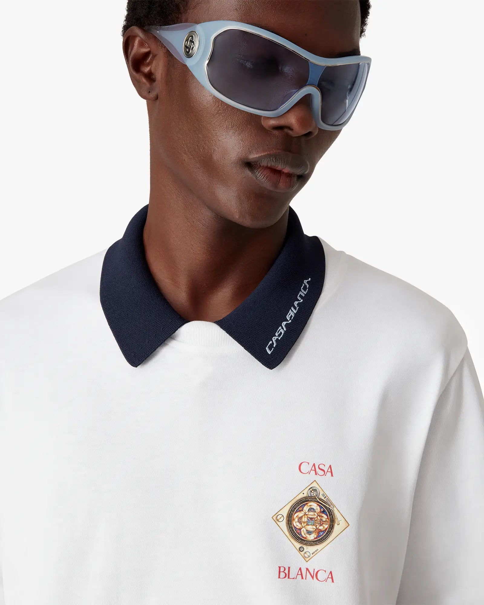 White Plafond Orne De Musique Short Sleeve T-Shirt | Casablanca Paris | Image 5
