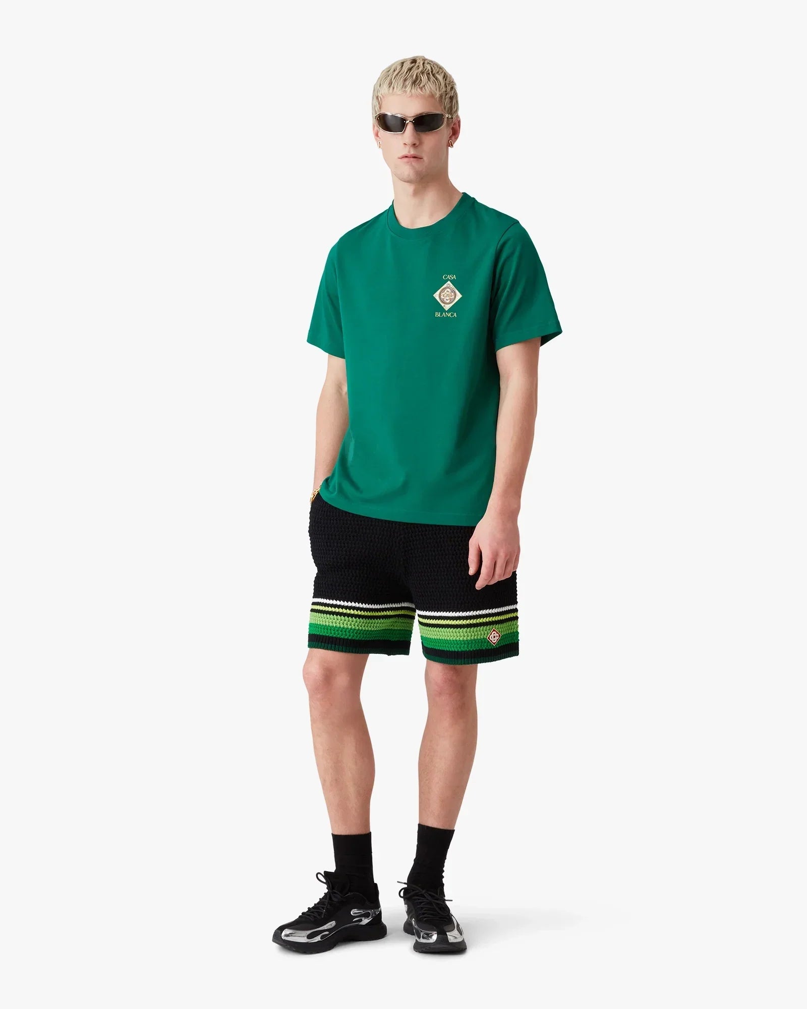 Green Plafond Orne De Musique Short Sleeve T-Shirt | Casablanca Paris | Image 2