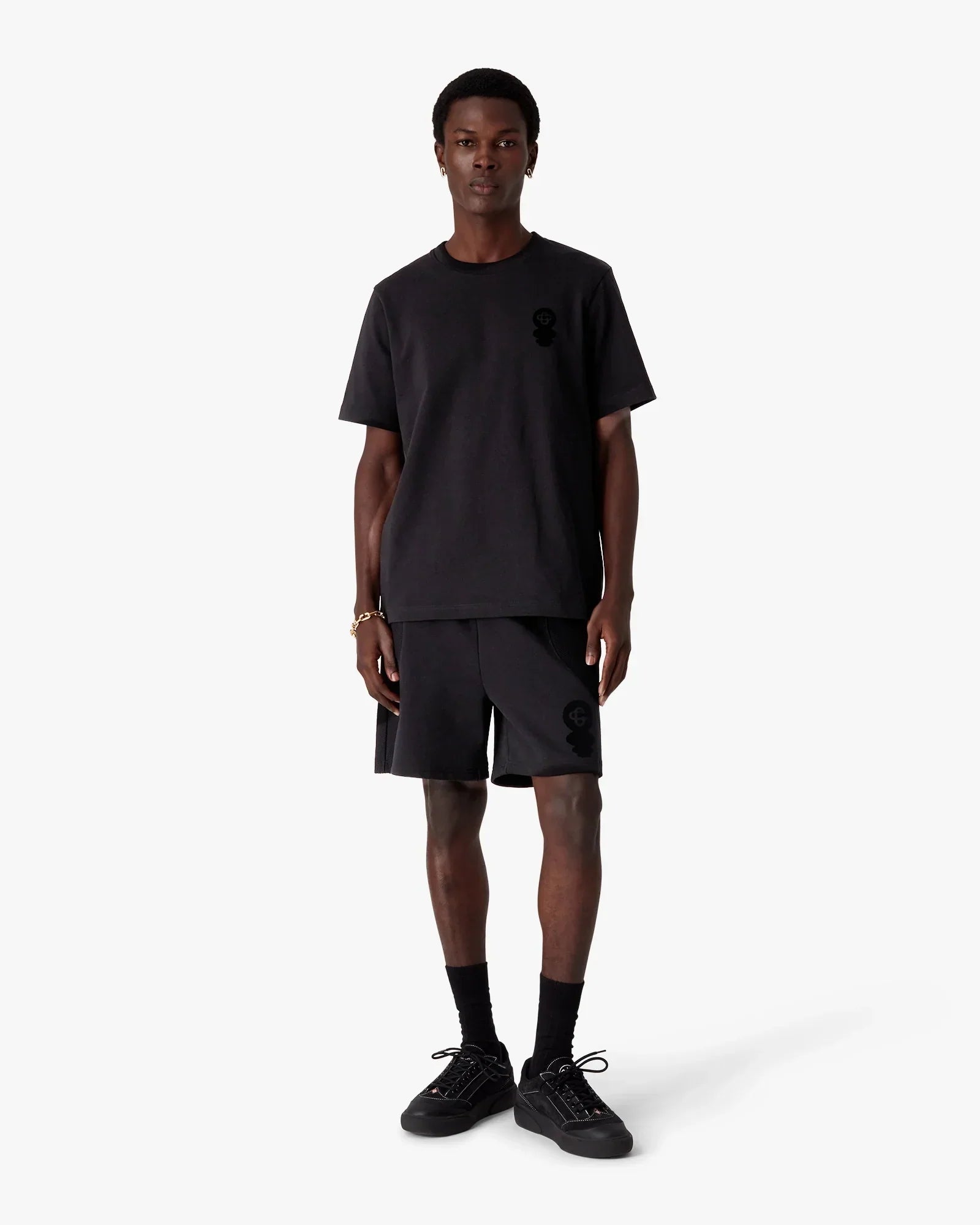 Black Squash Logo Flock Short Sleeve T-Shirt | Casablanca Paris | Image 2