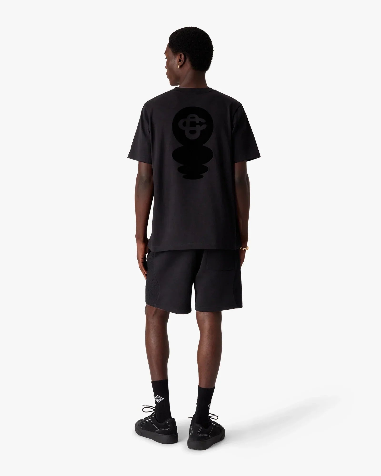 Black Squash Logo Flock Short Sleeve T-Shirt | Casablanca Paris | Image 3