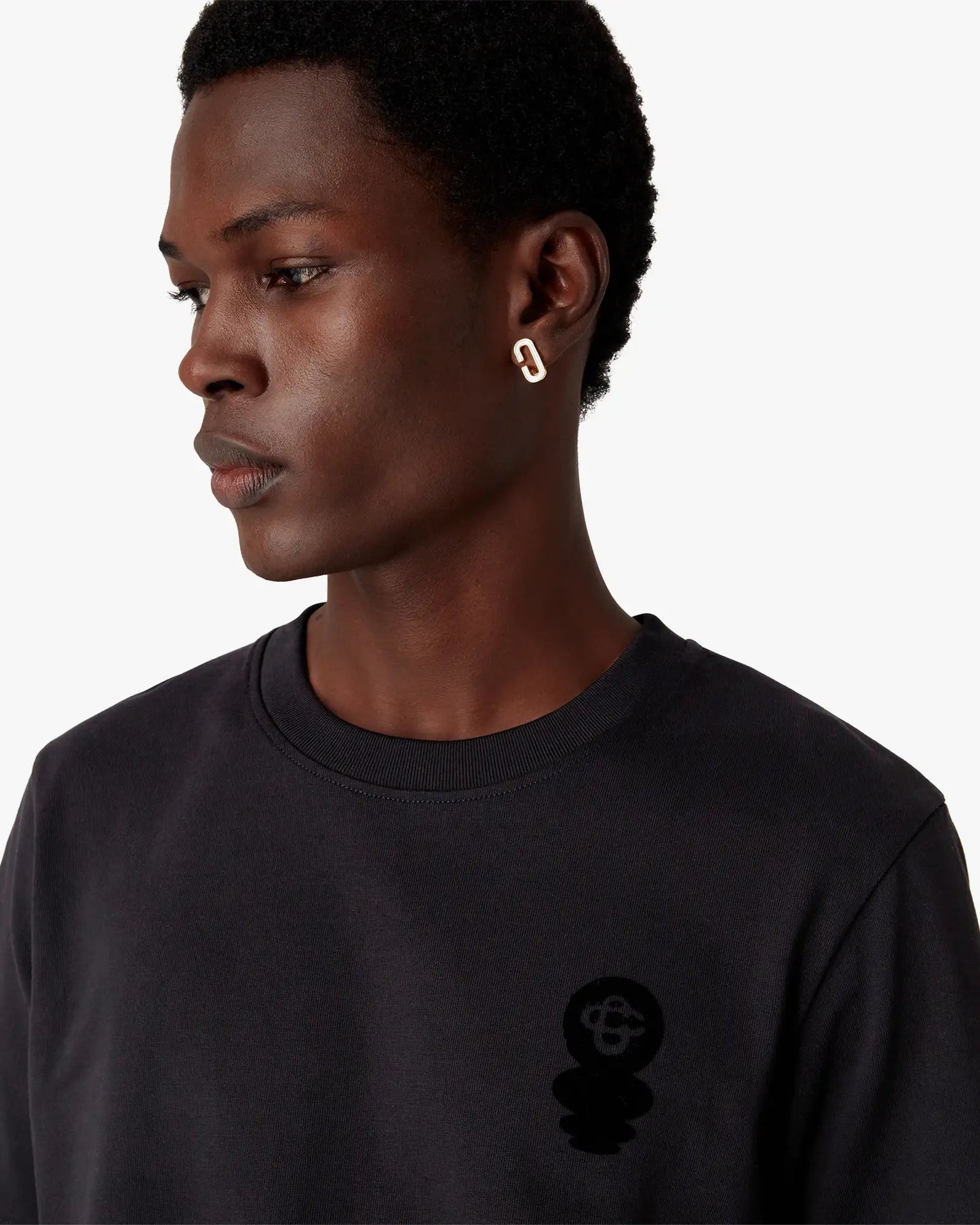 Black Squash Logo Flock Short Sleeve T-Shirt | Casablanca Paris | Image 5