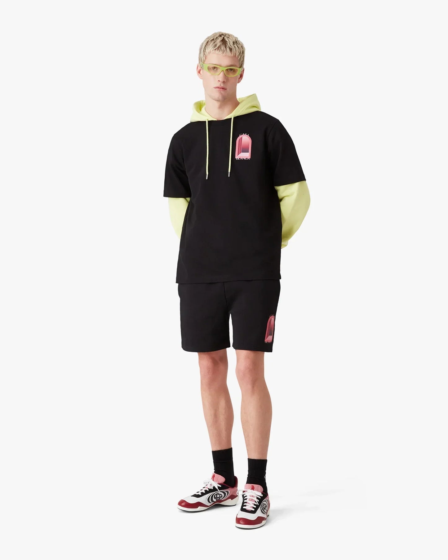 Black & Pink Arches Short Sleeve T-Shirt | Casablanca Paris | Image 2