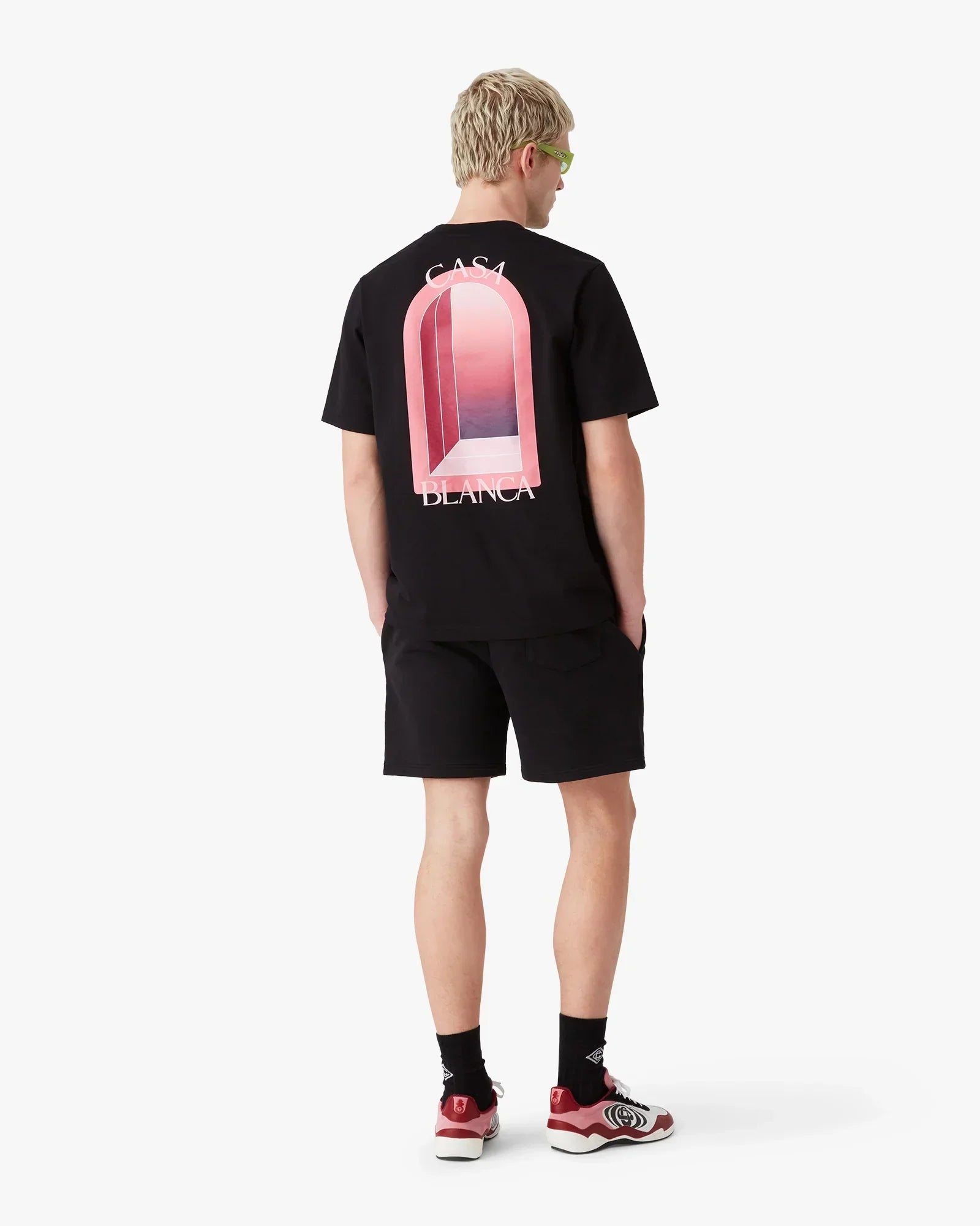 Black & Pink Arches Short Sleeve T-Shirt | Casablanca Paris | Image 3