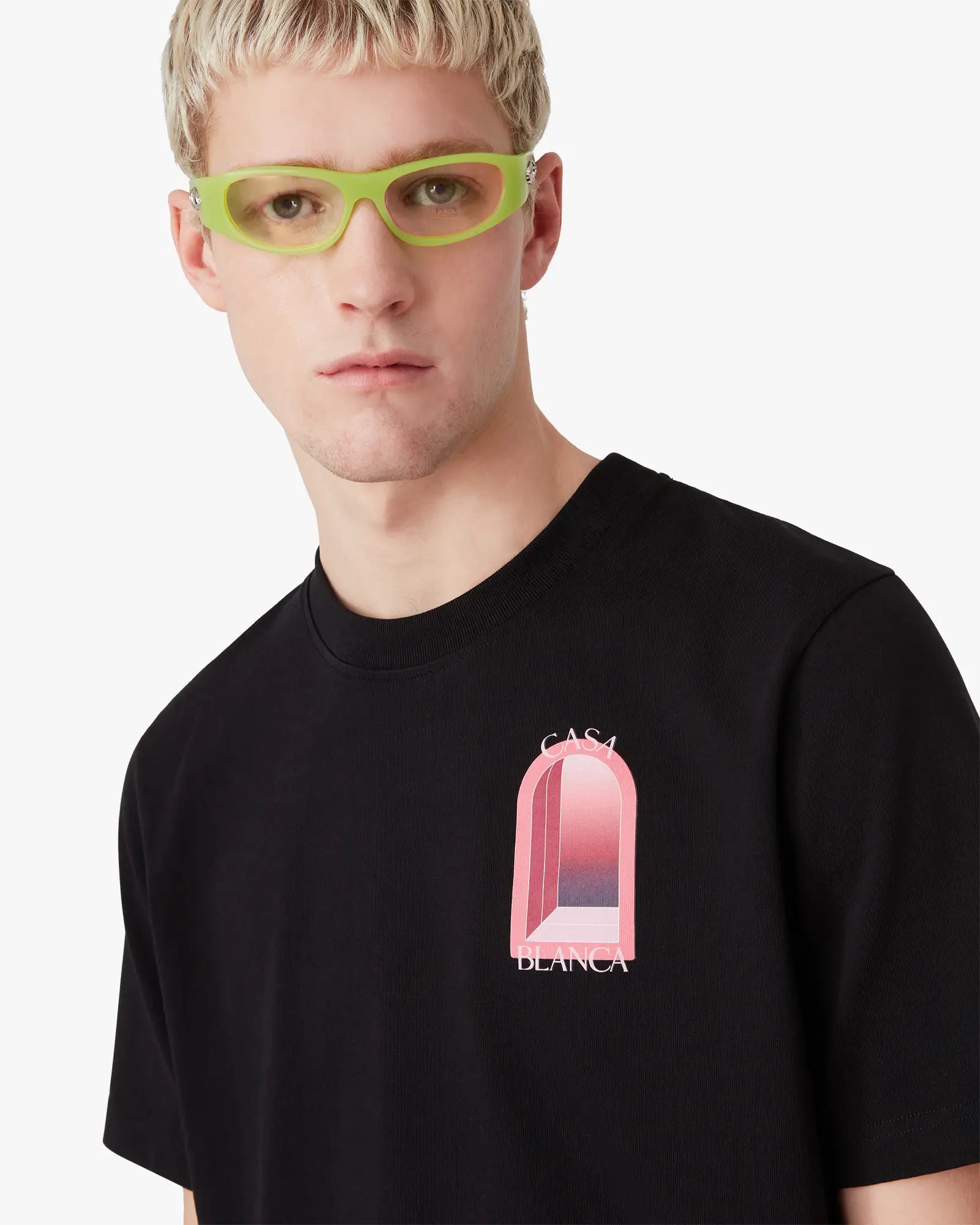 Black & Pink Arches Short Sleeve T-Shirt | Casablanca Paris | Image 5