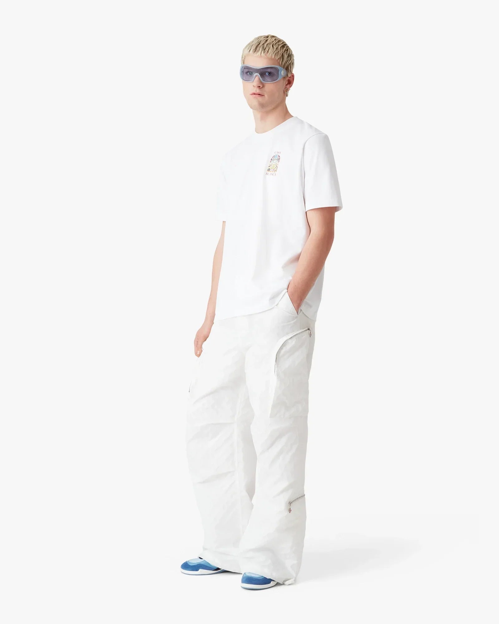 White Tennis Landscape Short Sleeve T-Shirt | Casablanca Paris | Image 2