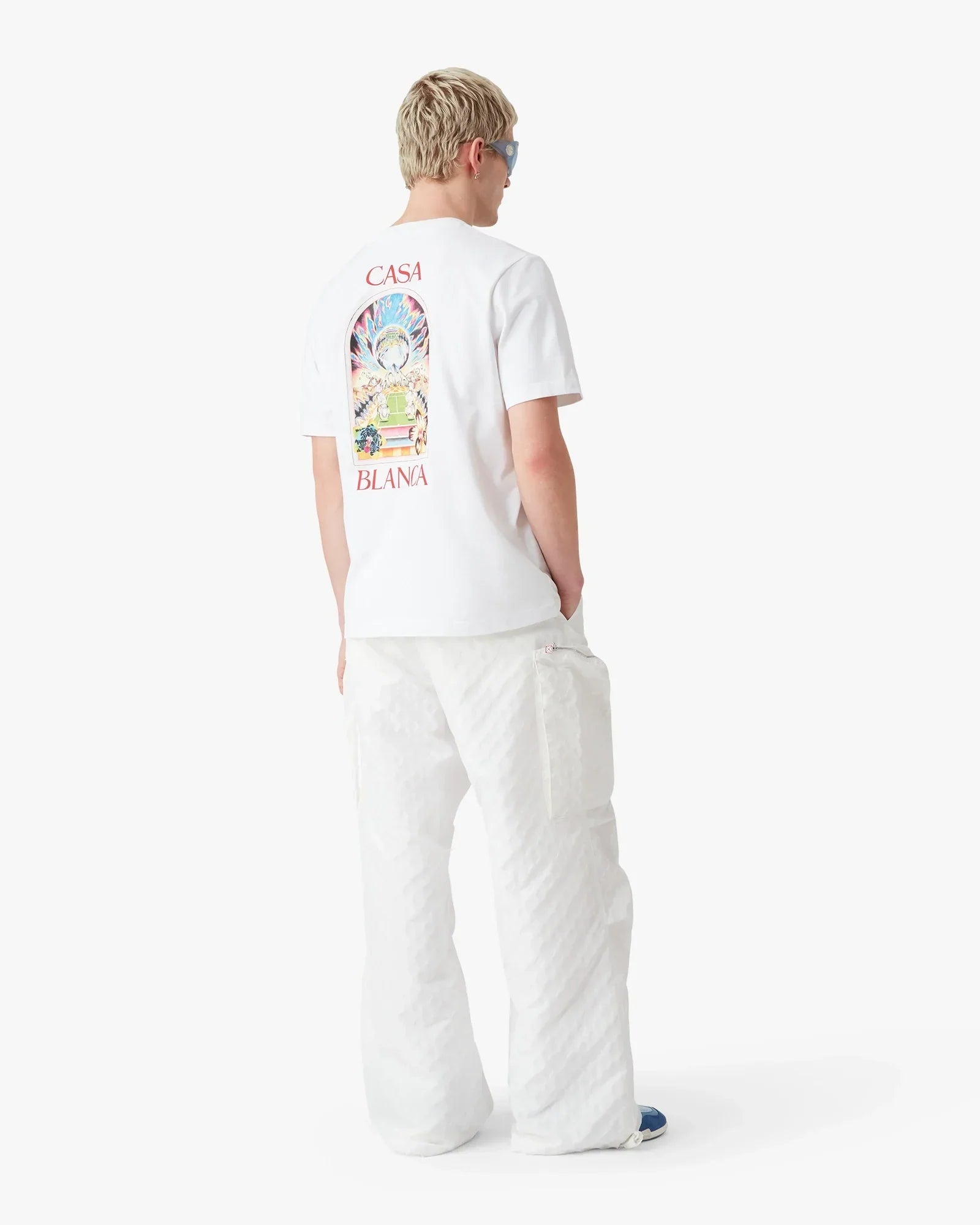 White Tennis Landscape Short Sleeve T-Shirt | Casablanca Paris | Image 3