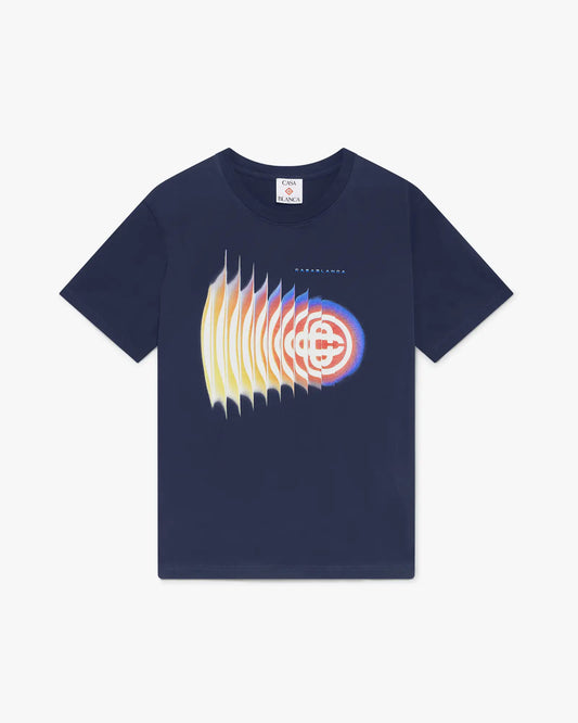 Navy Shockwave Short Sleeve T-Shirt | Casablanca Paris | Image 1